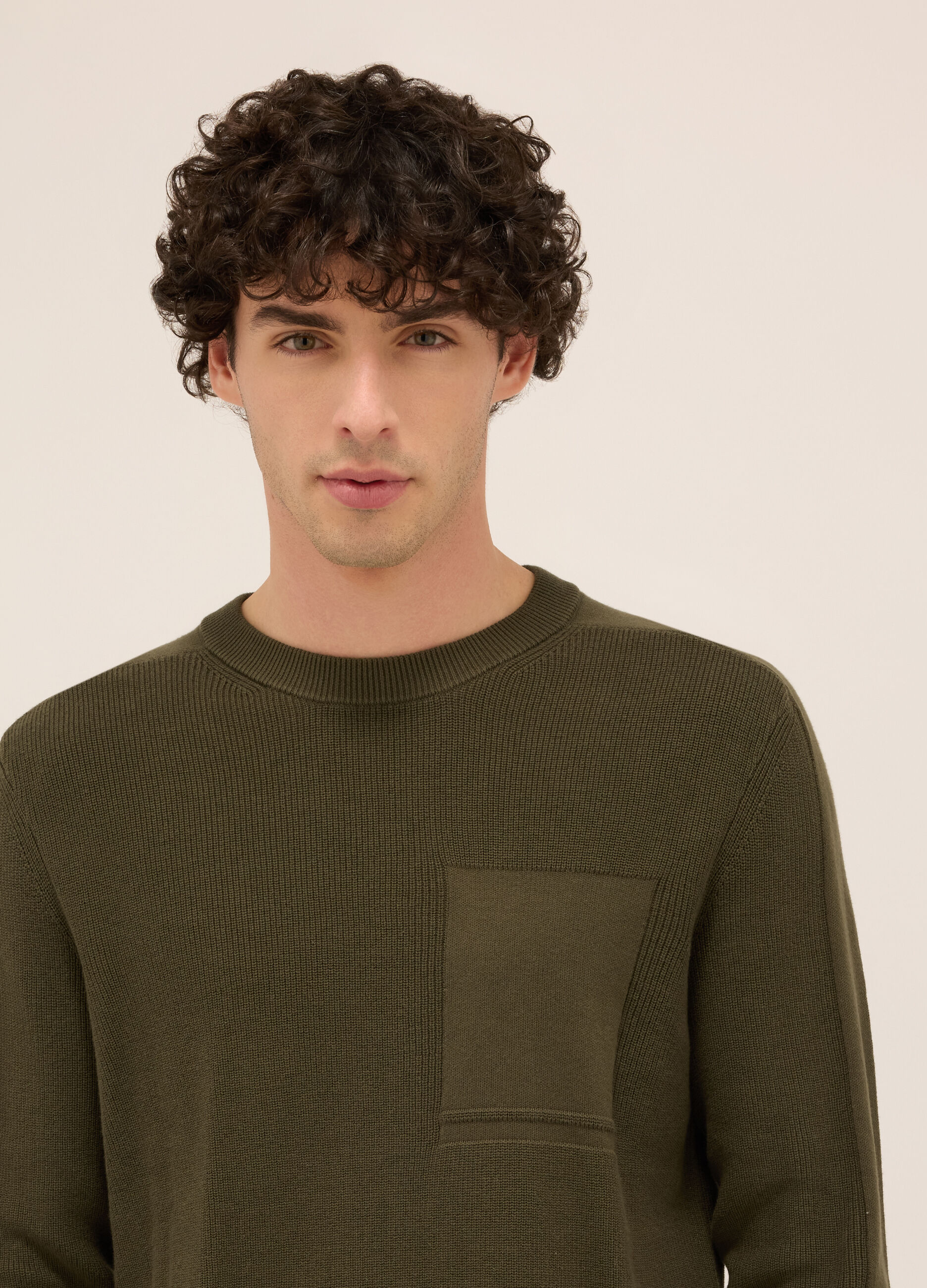 Maglione girocollo in puro cotone uomo_2