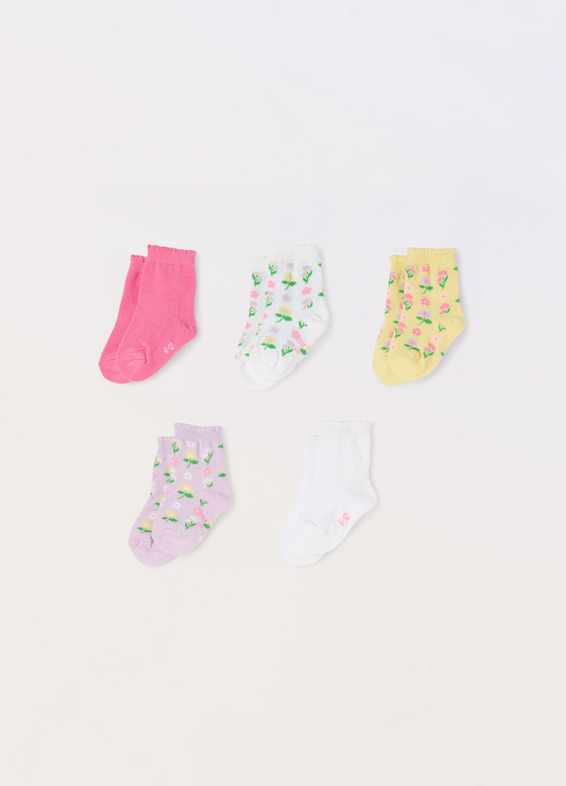 Pack 5 calzini corti misto cotone neonata_0