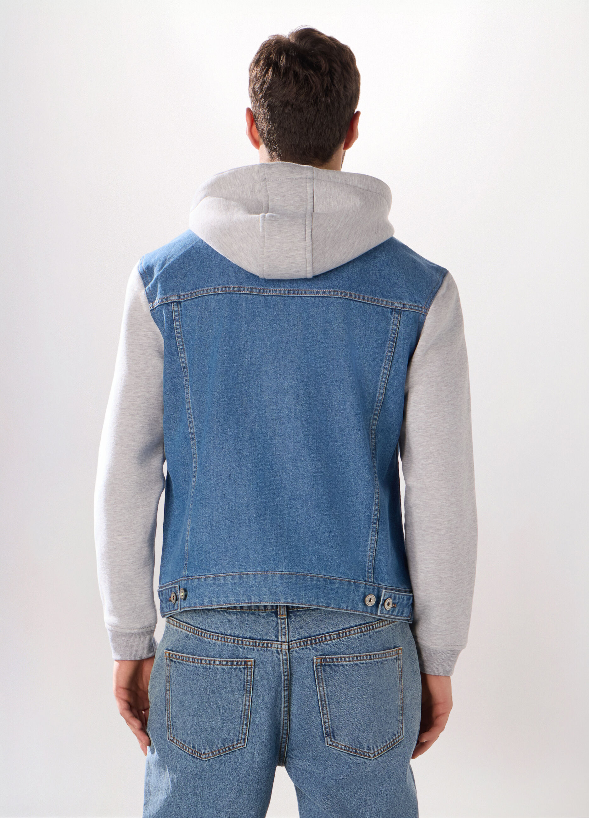 Felpa ibrida con cappuccio uomo_1