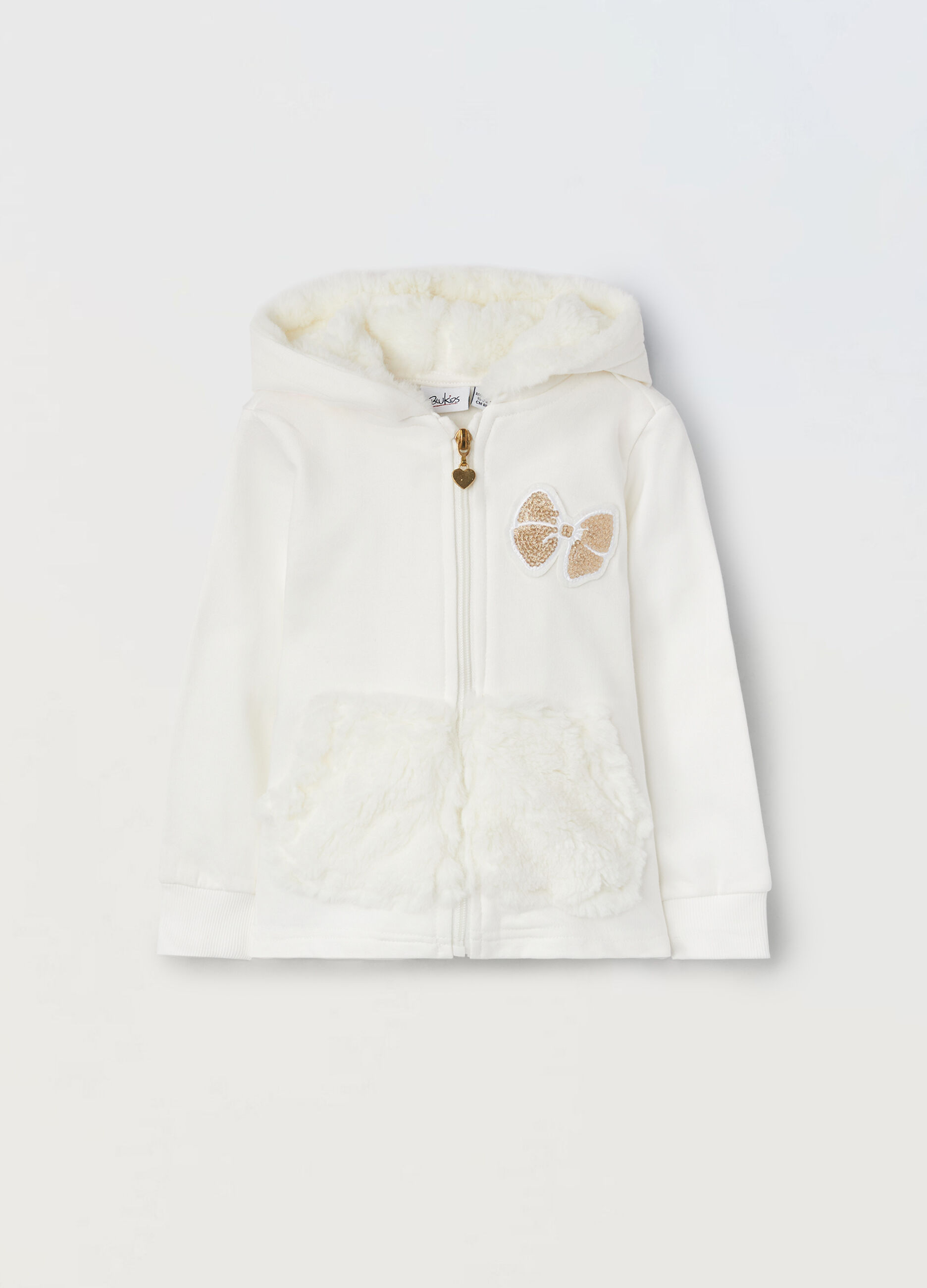 Felpa full zip in cotone neonata_0