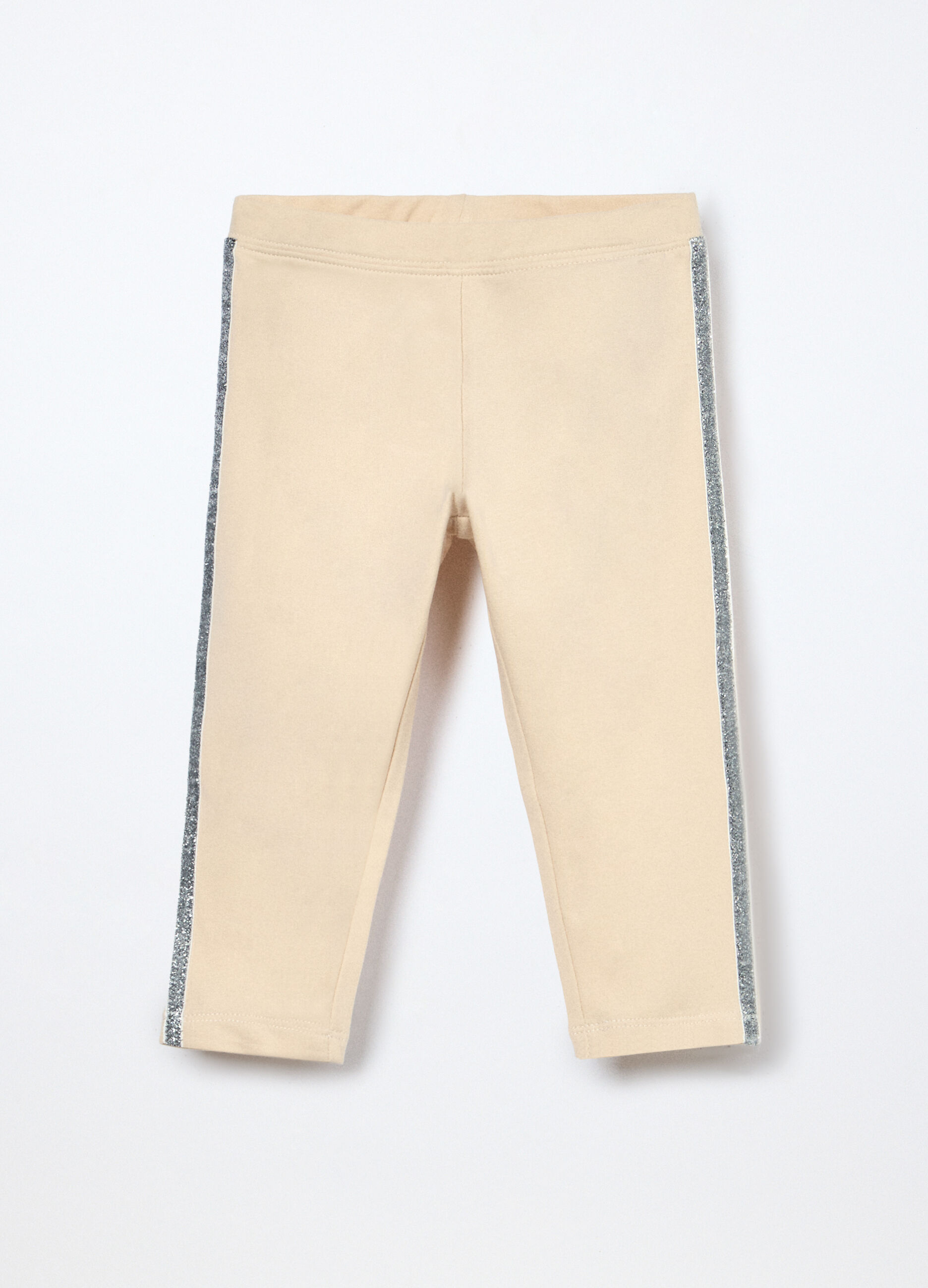 Leggings in french terry di cotone stretch neonata_0