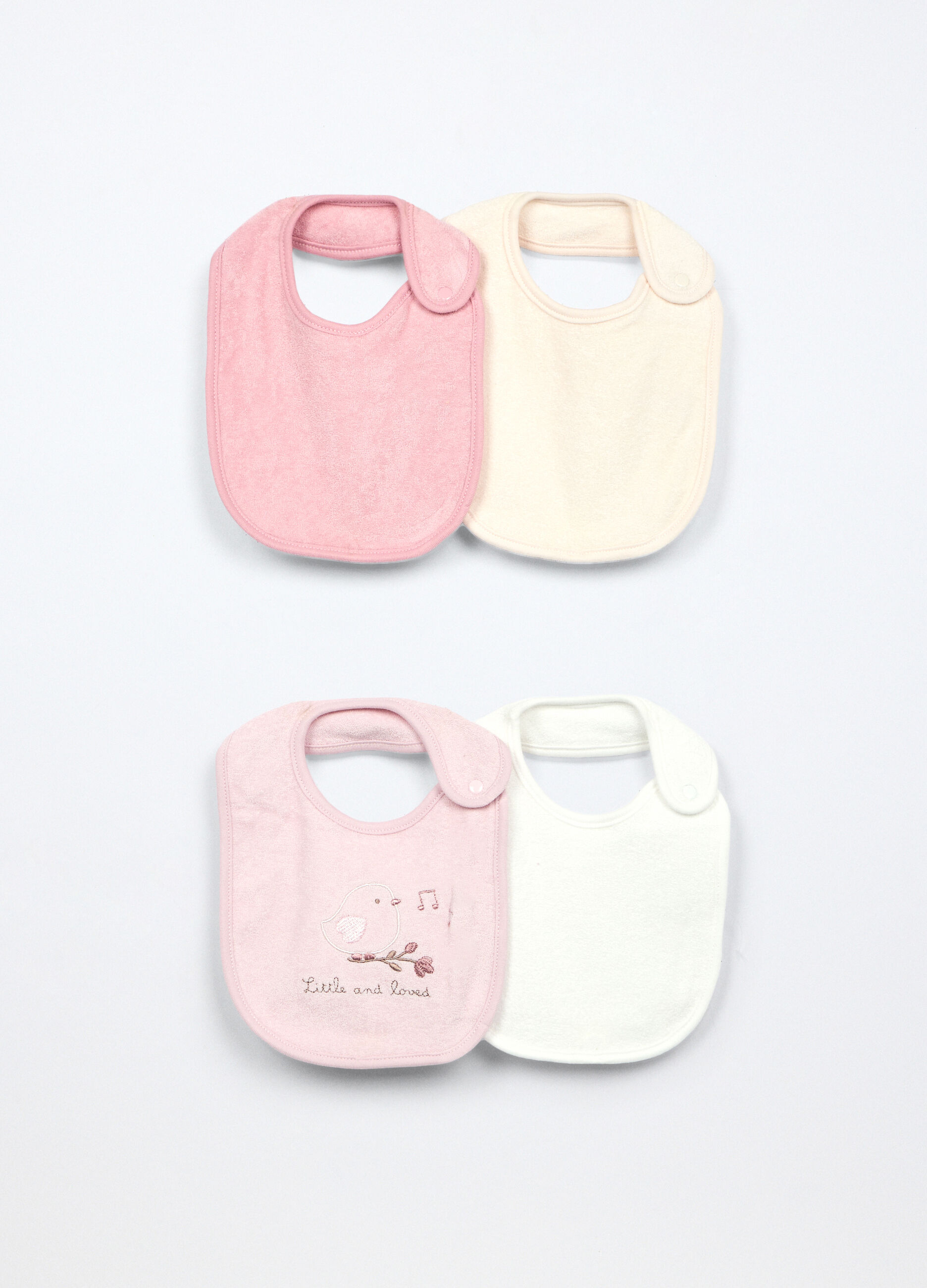 Pack 4 bavaglini in spugna di puro cotone _0