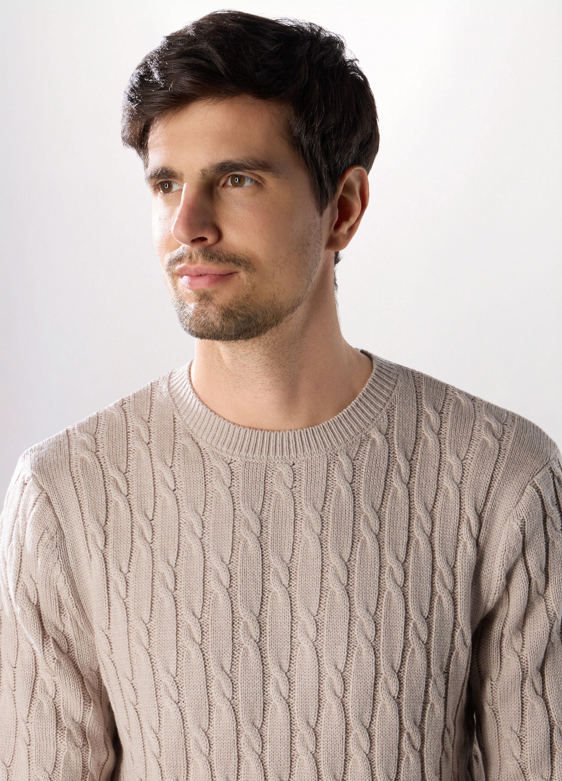 Maglione girocollo a trecce uomo_2