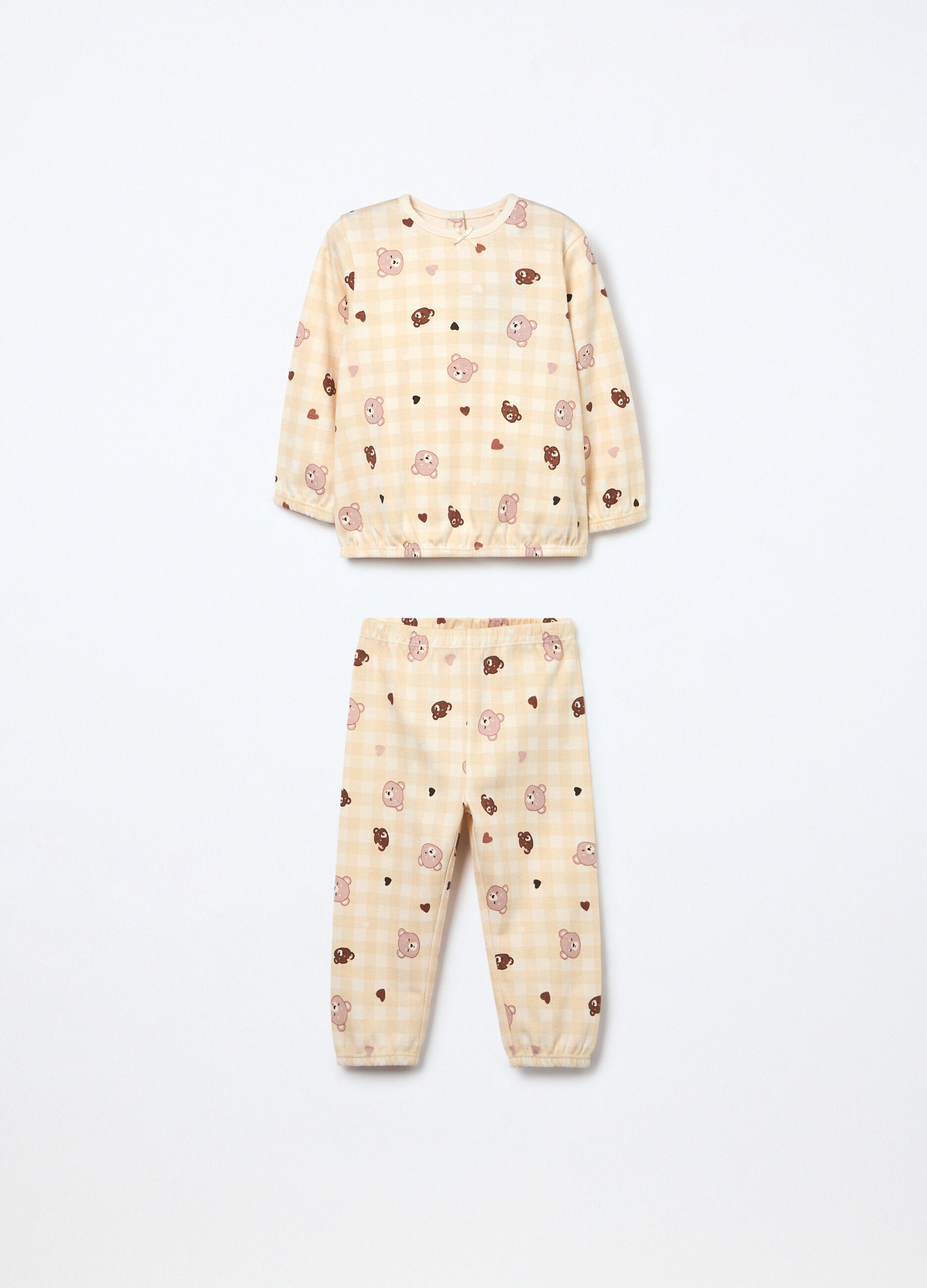 Set pigiama in interlock di puro cotone neonata_0