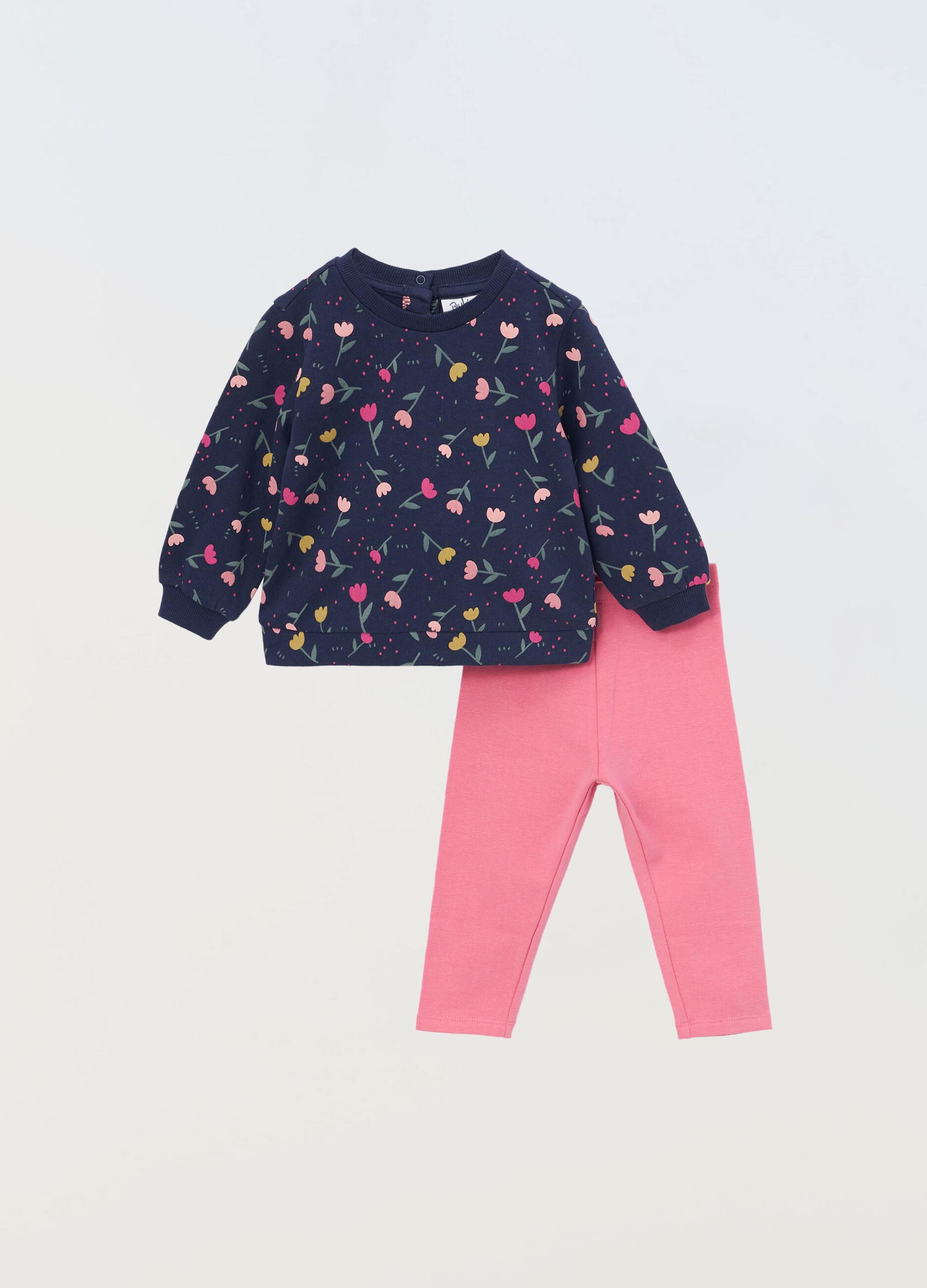 Jogging set in cotone fleece neonata_0