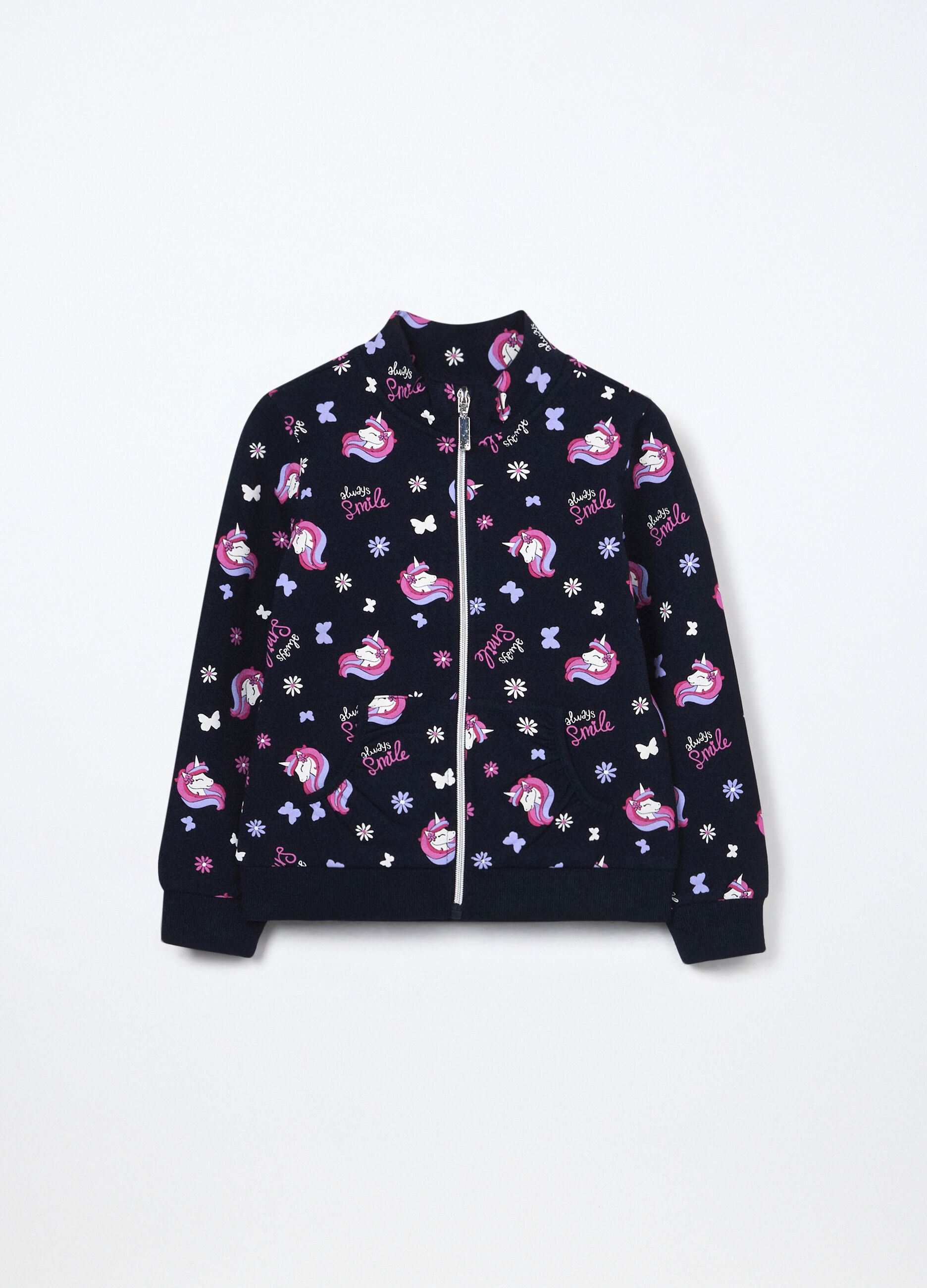 Felpa in french terry di cotone stretch bambina_0