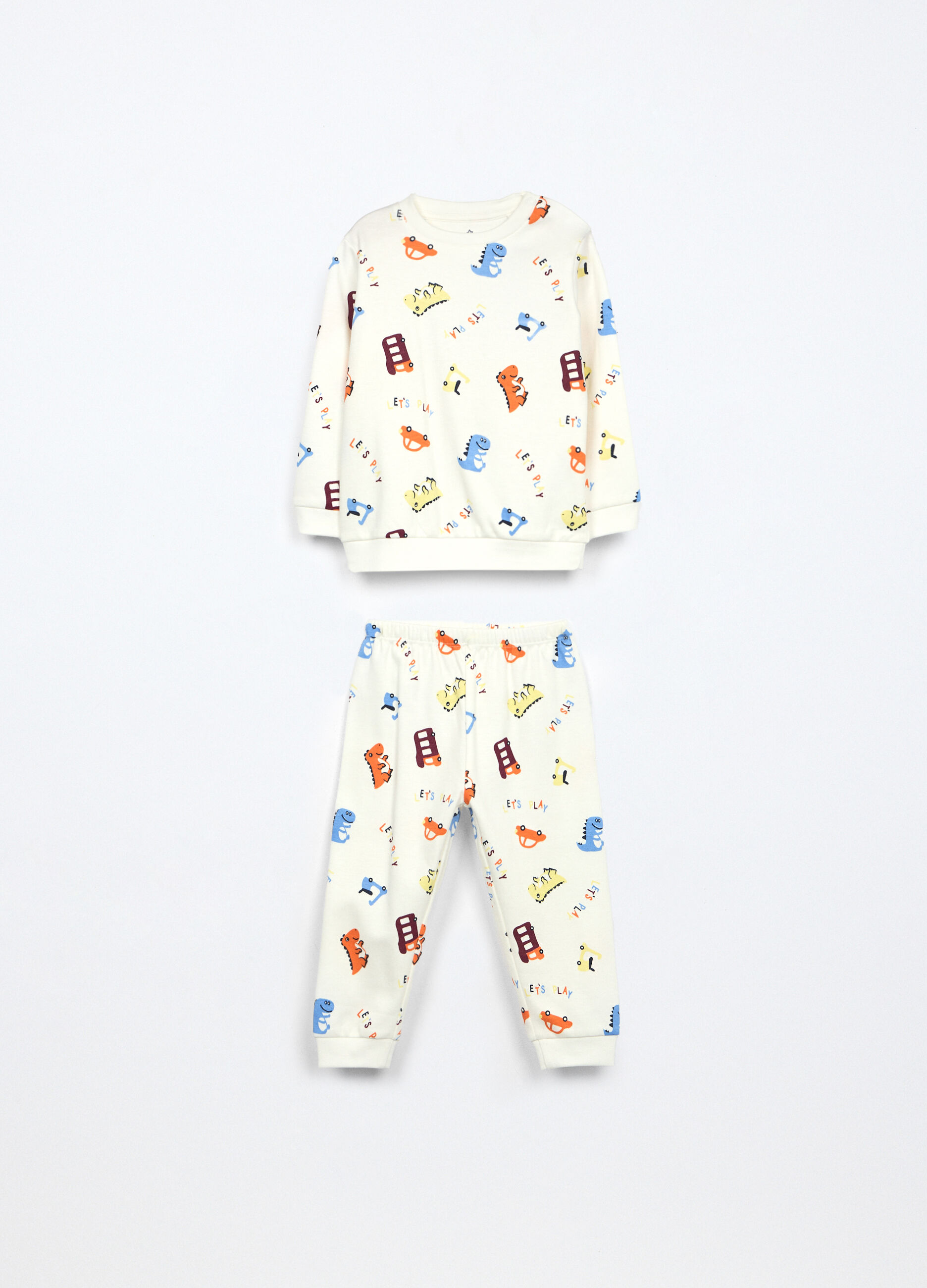 Pigiama lungo in interlock di puro cotone neonato_0