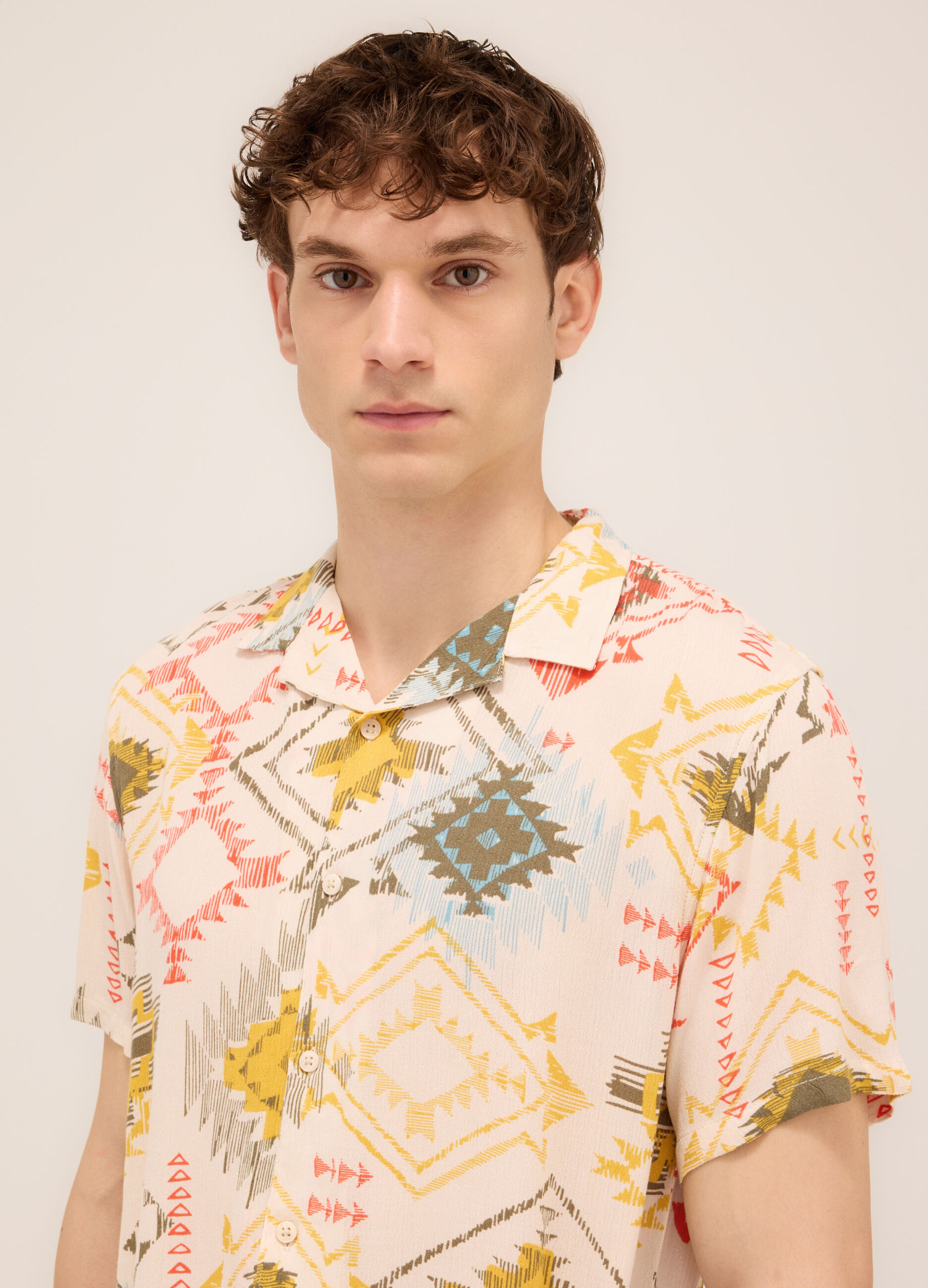Camicia a maniche corte in viscosa uomo_2