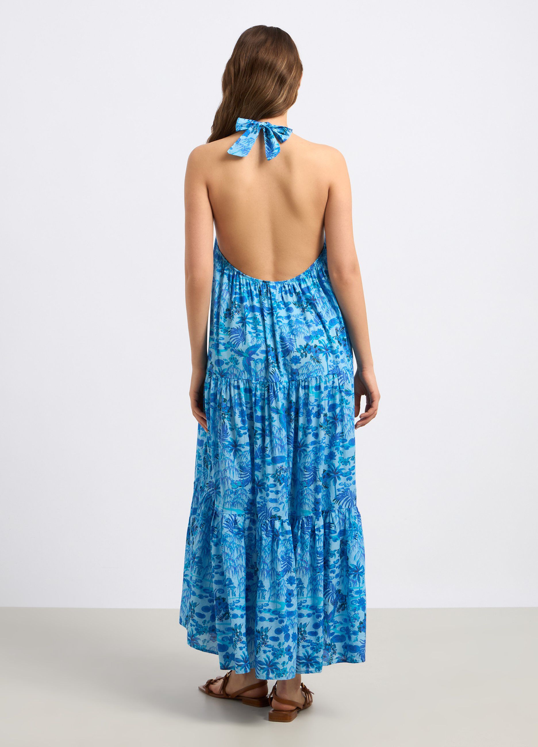 Abito copricostume lungo in puro cotone donna_1