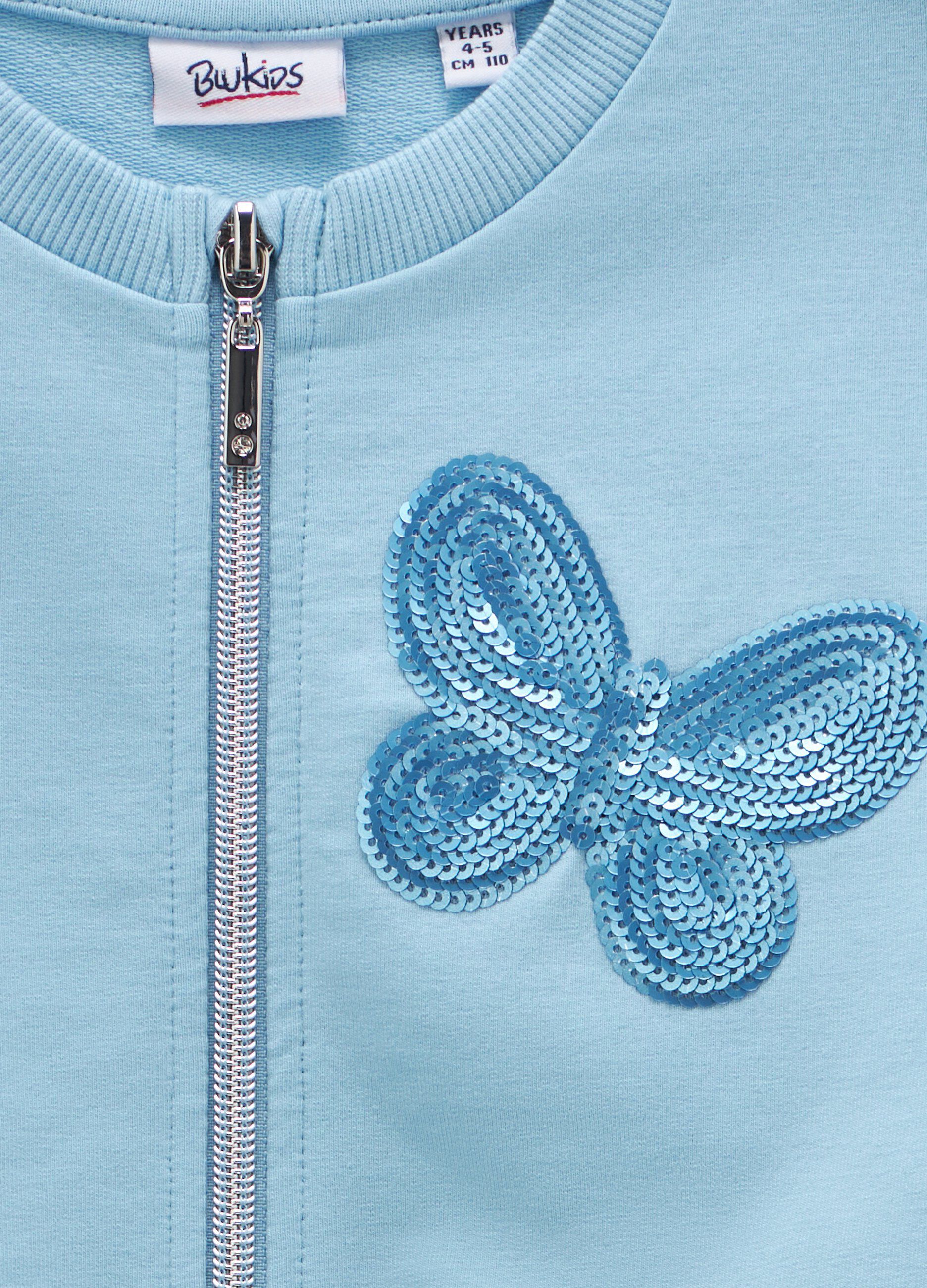 Felpa full zip in cotone stretch bambina_1