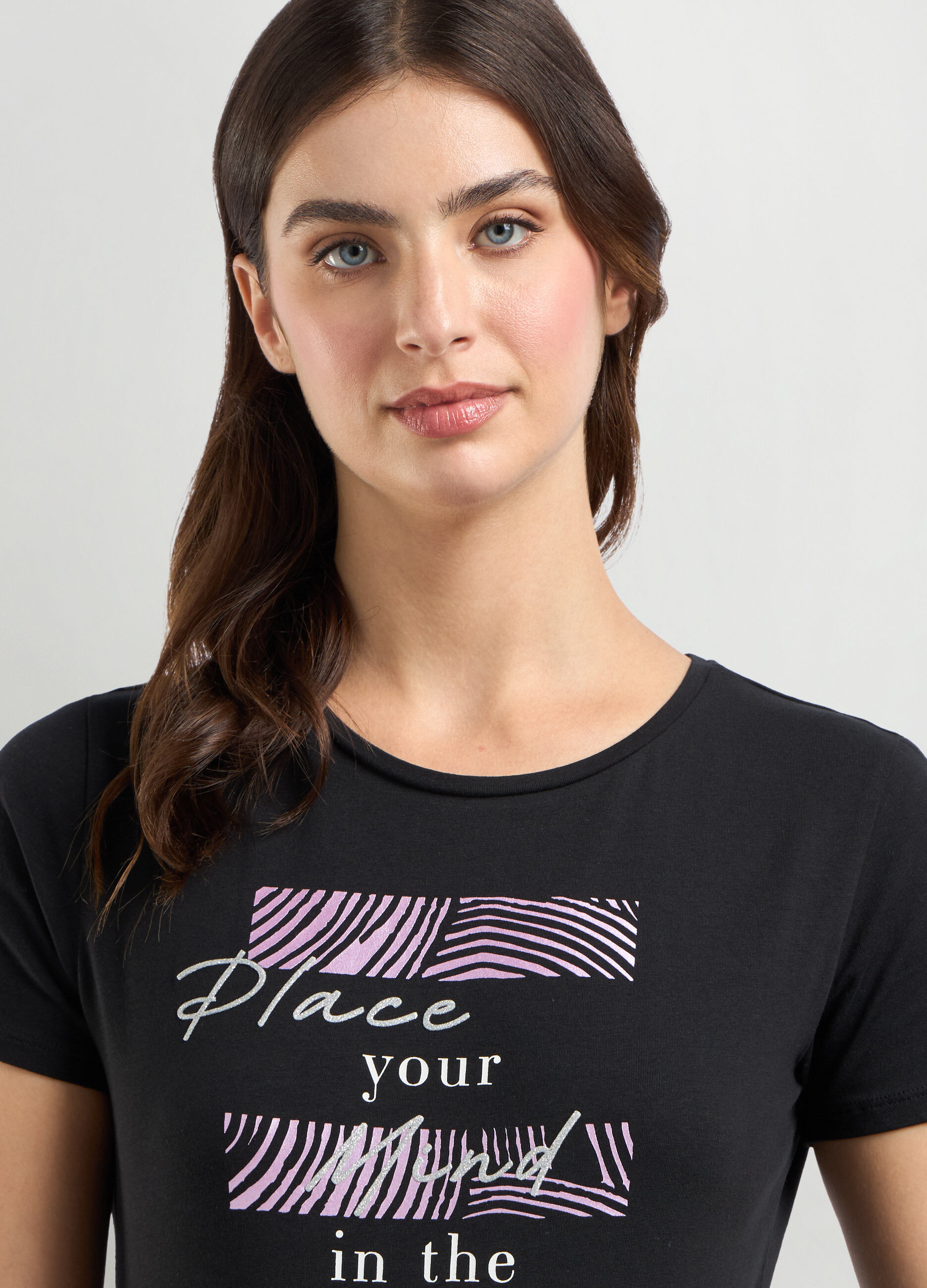 T-shirt in jersey di cotone stretch donna_2