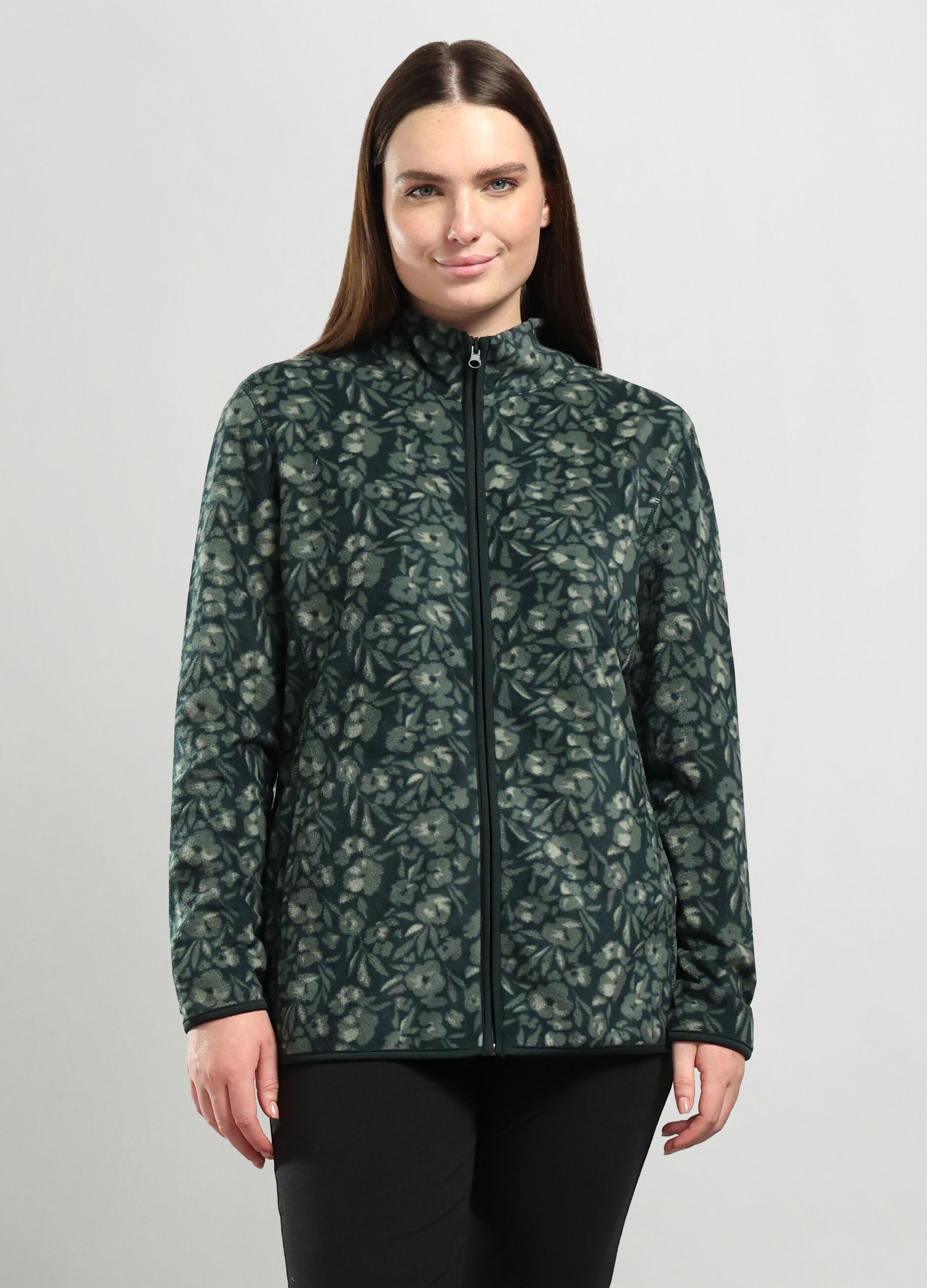 Felpa in pile con stampa donna curvy_0