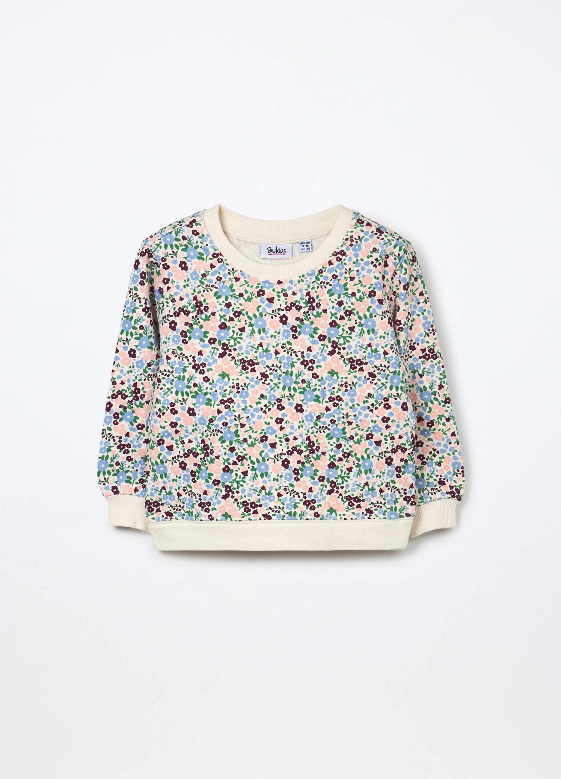 Felpa in french terry di puro cotone neonata_0