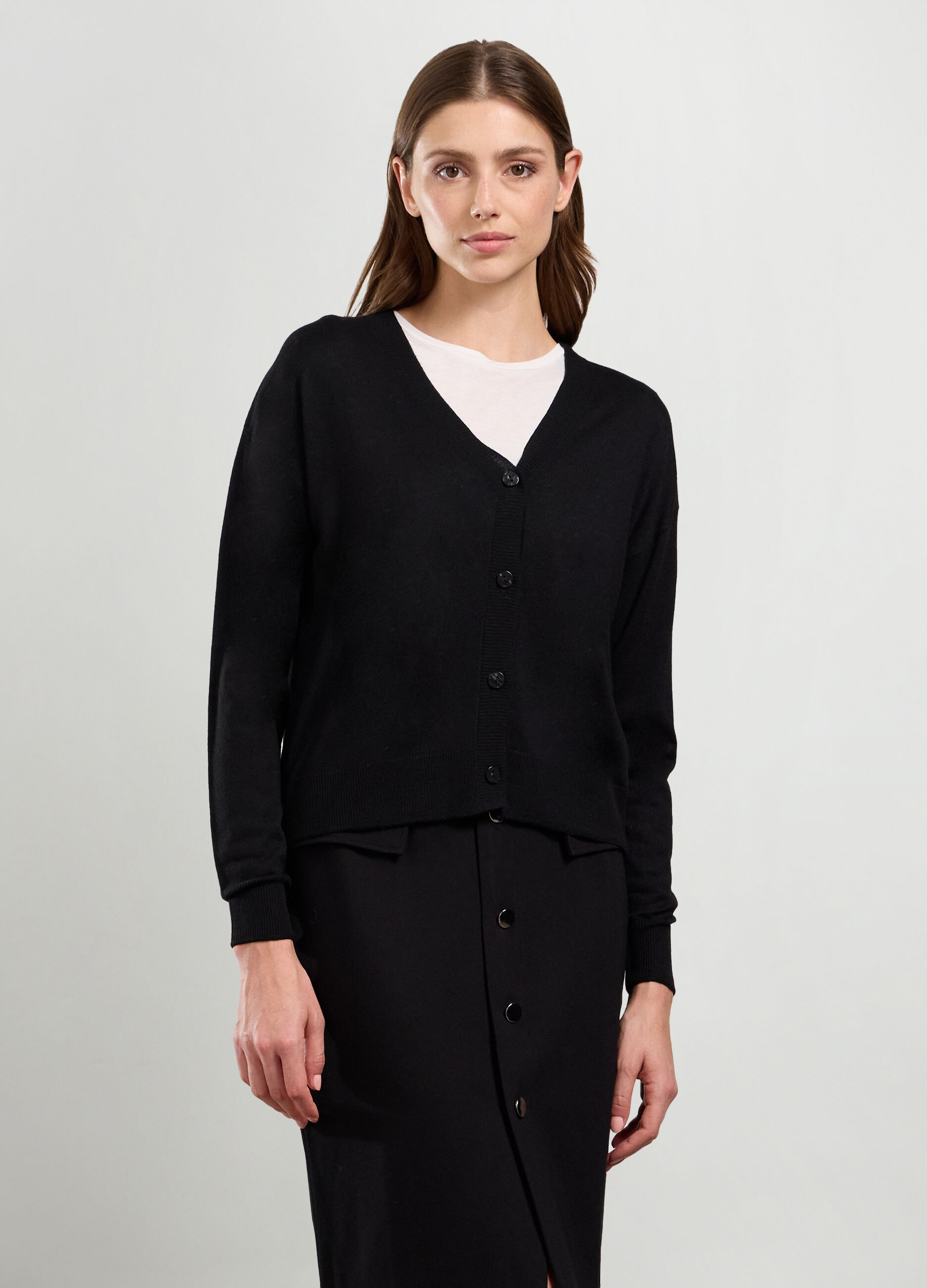 Cardigan tricot misto cashmere donna_0