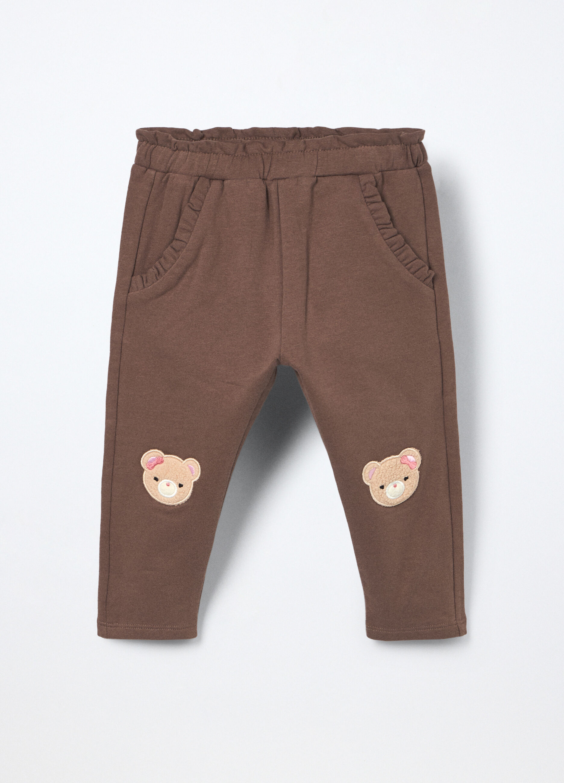 Jogger in cotone fleece stretch neonata_0