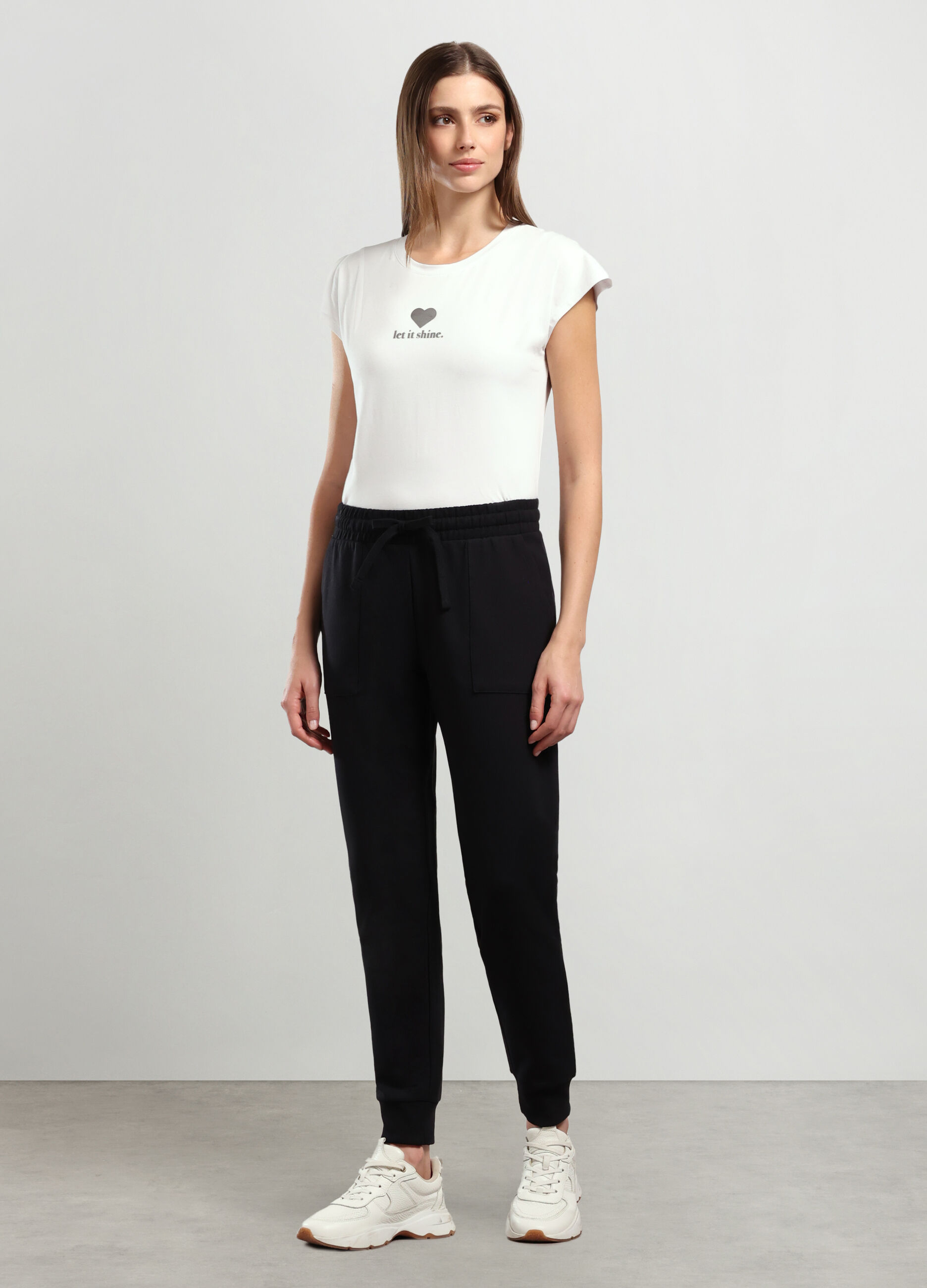 Jogger in misto cotone stretch donna_0