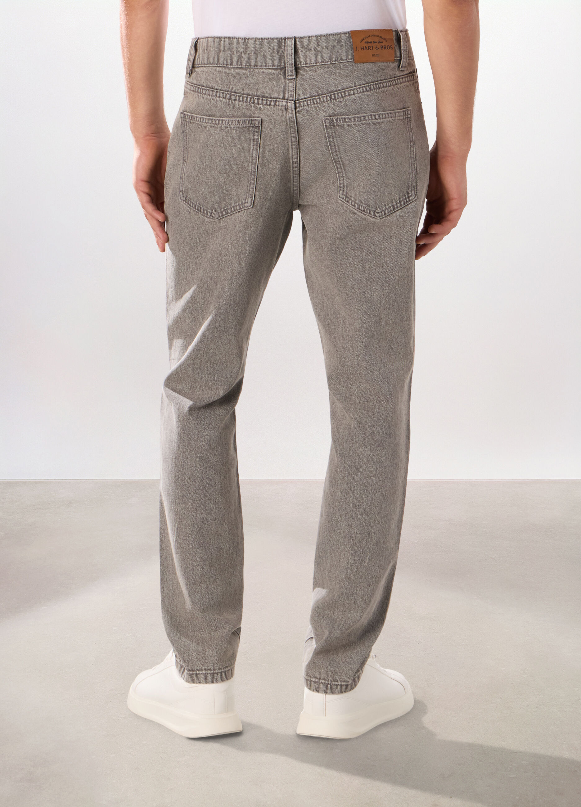 Jeans 5 tasche slim in denim di cotone uomo_2