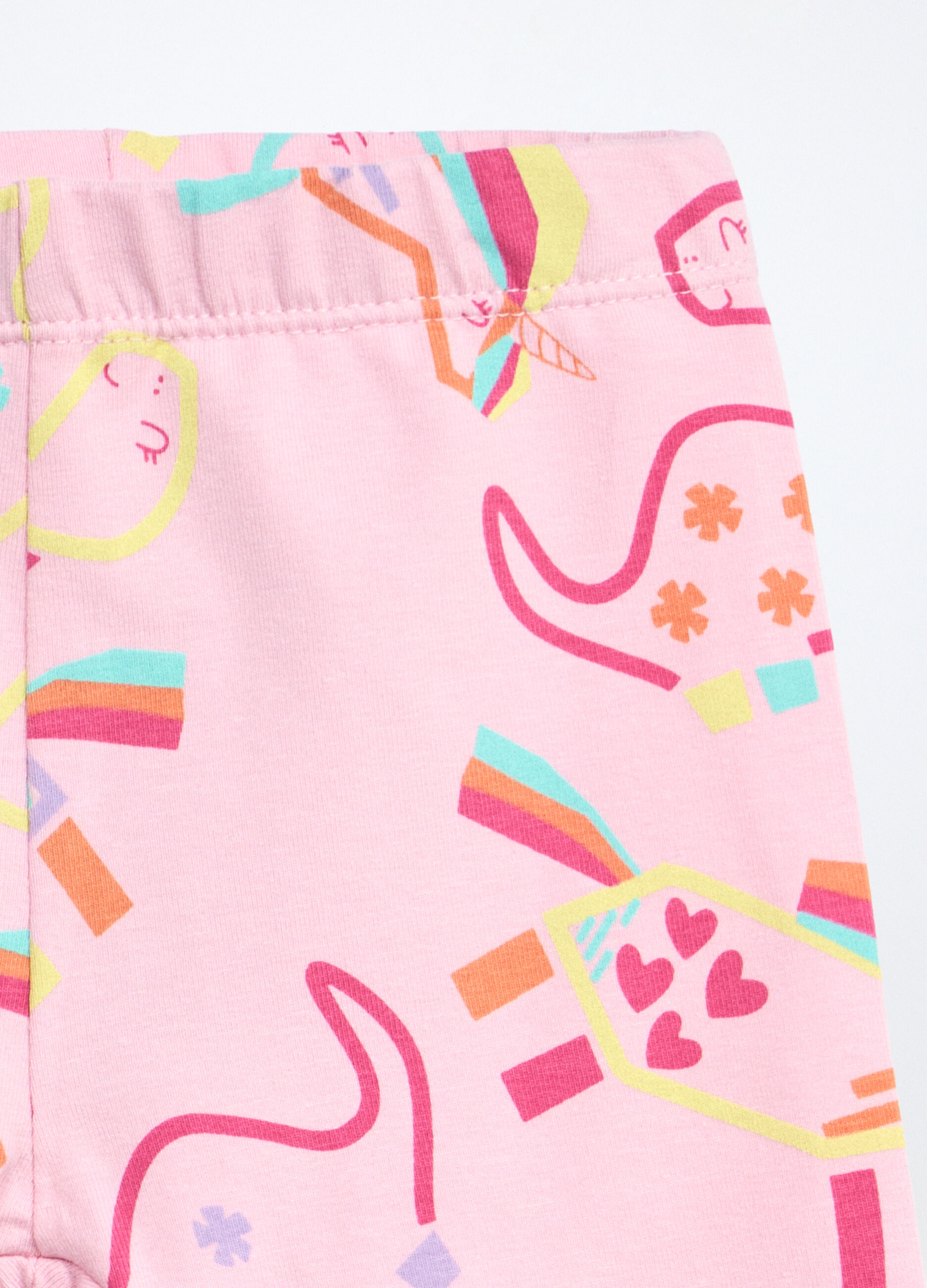 Leggings in jersey di cotone stretch neonata_2