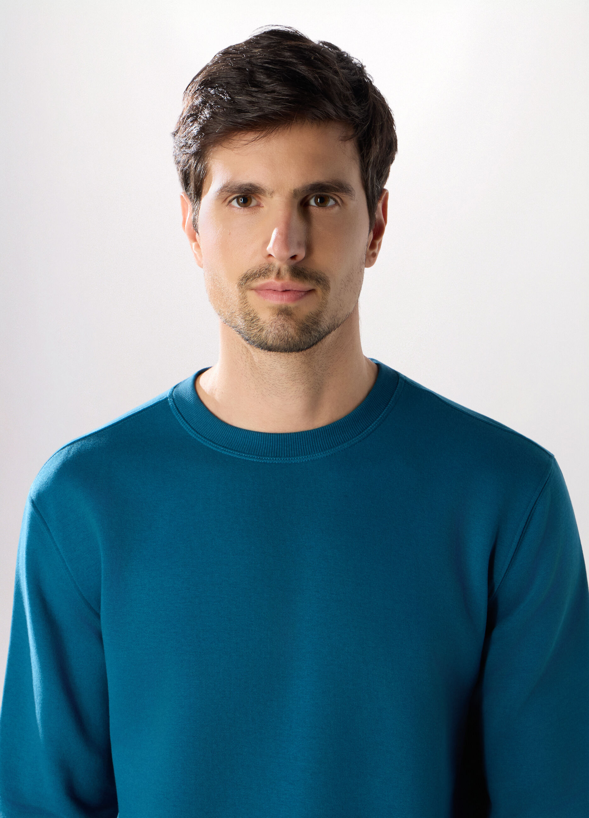 Felpa girocollo in felpa misto cotone uomo_2