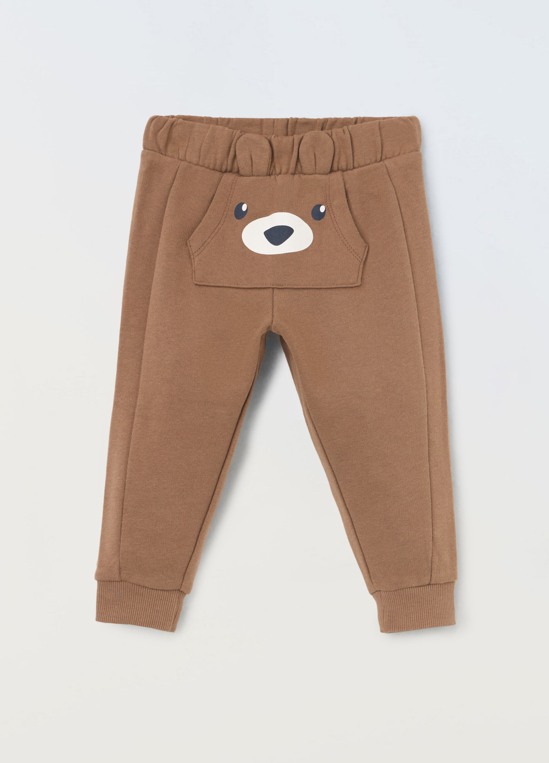 Jogger in puro cotone fleece neonato_0