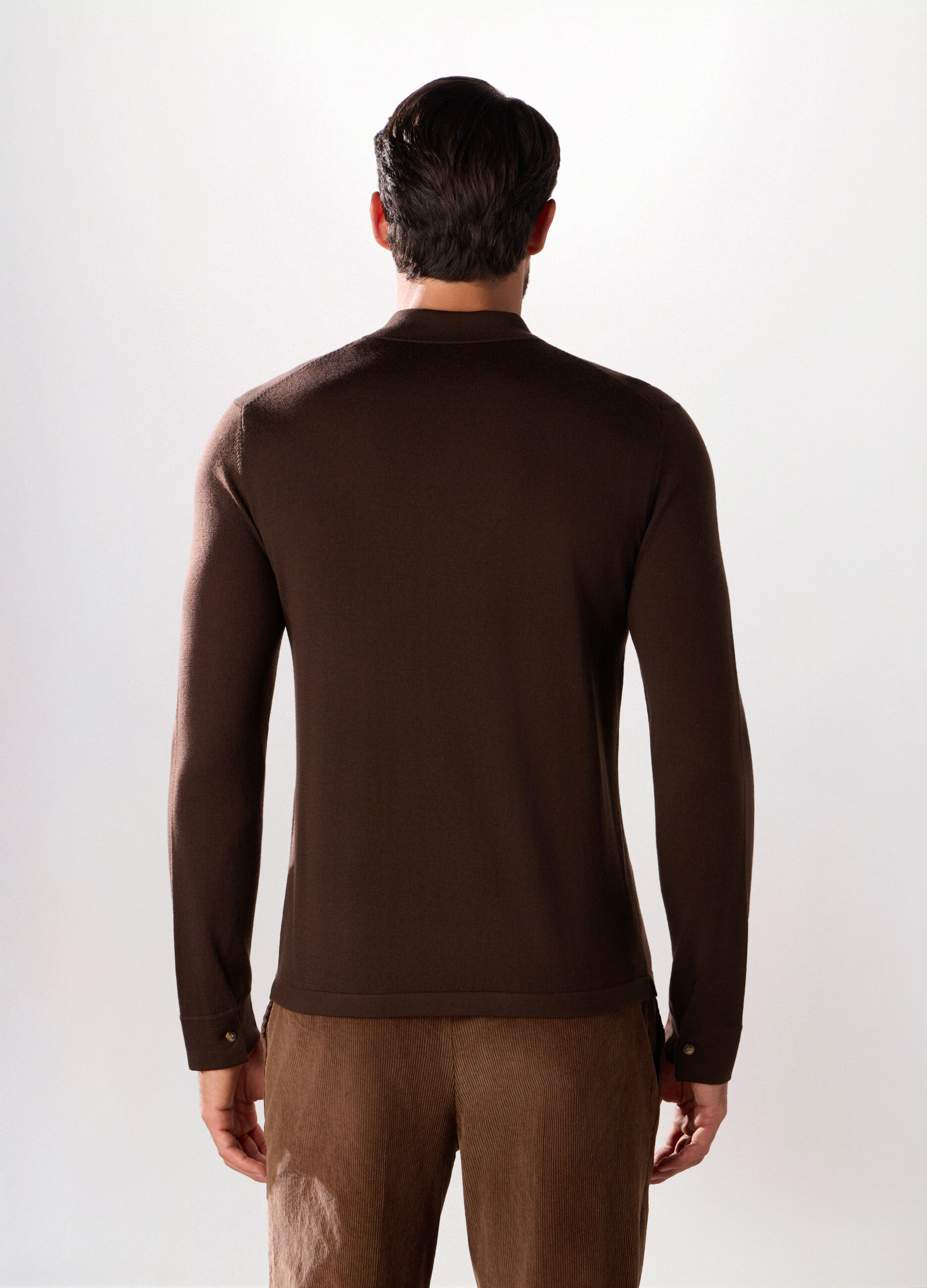 Polo in maglia di lana merino uomo_1