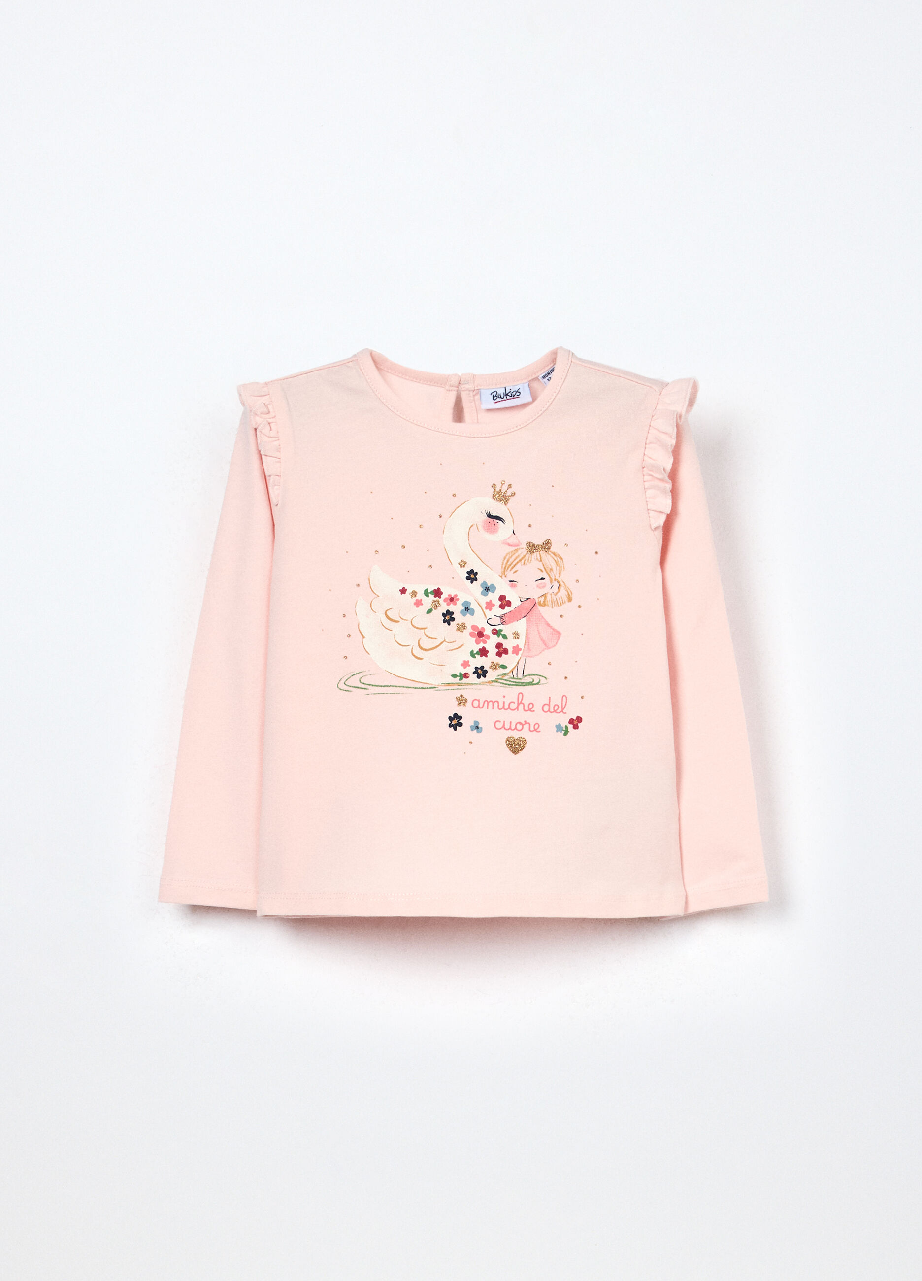 T-shirt in jersey di cotone stretch neonata_0