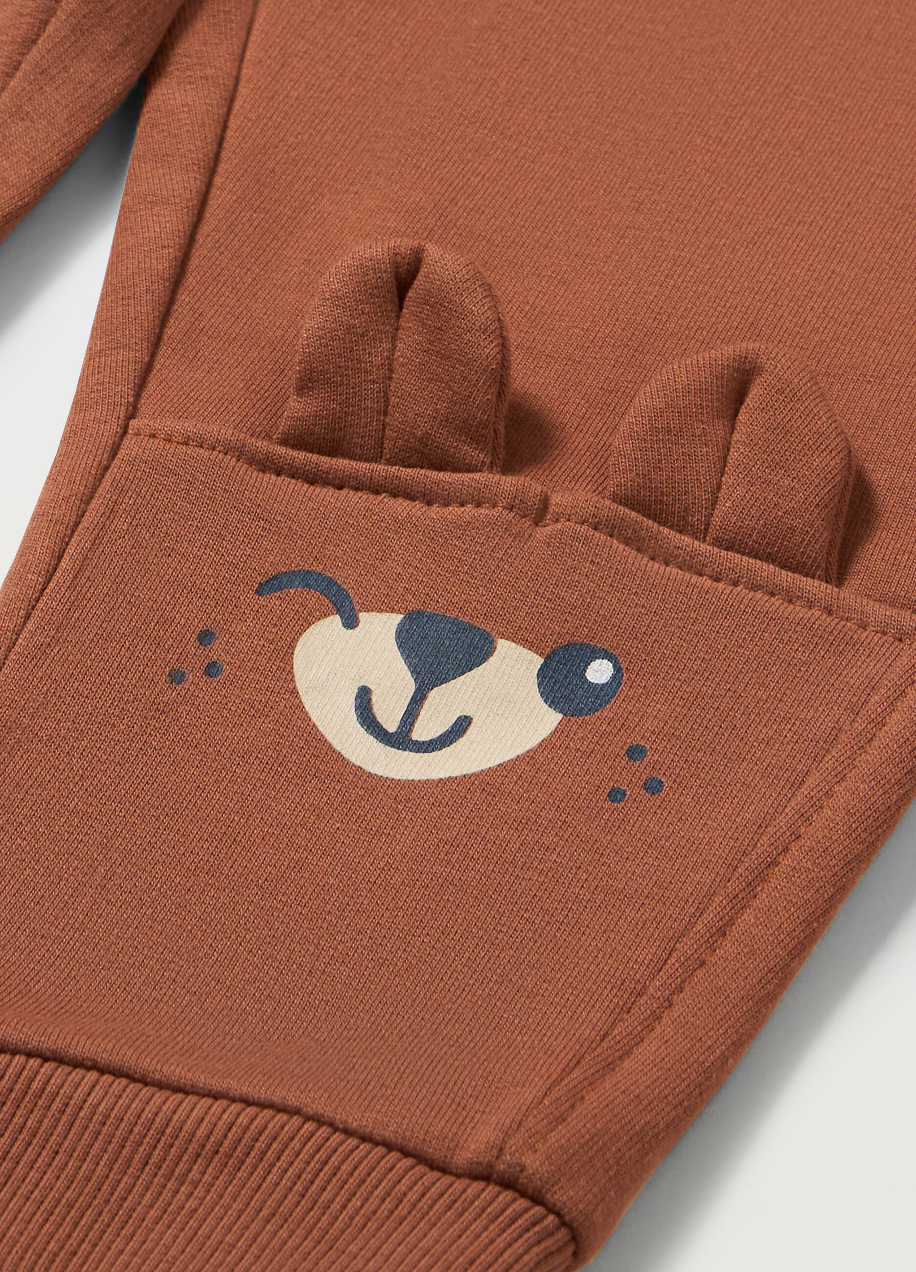 Joggers in felpa di puto cotone con applicazioni neonato_1