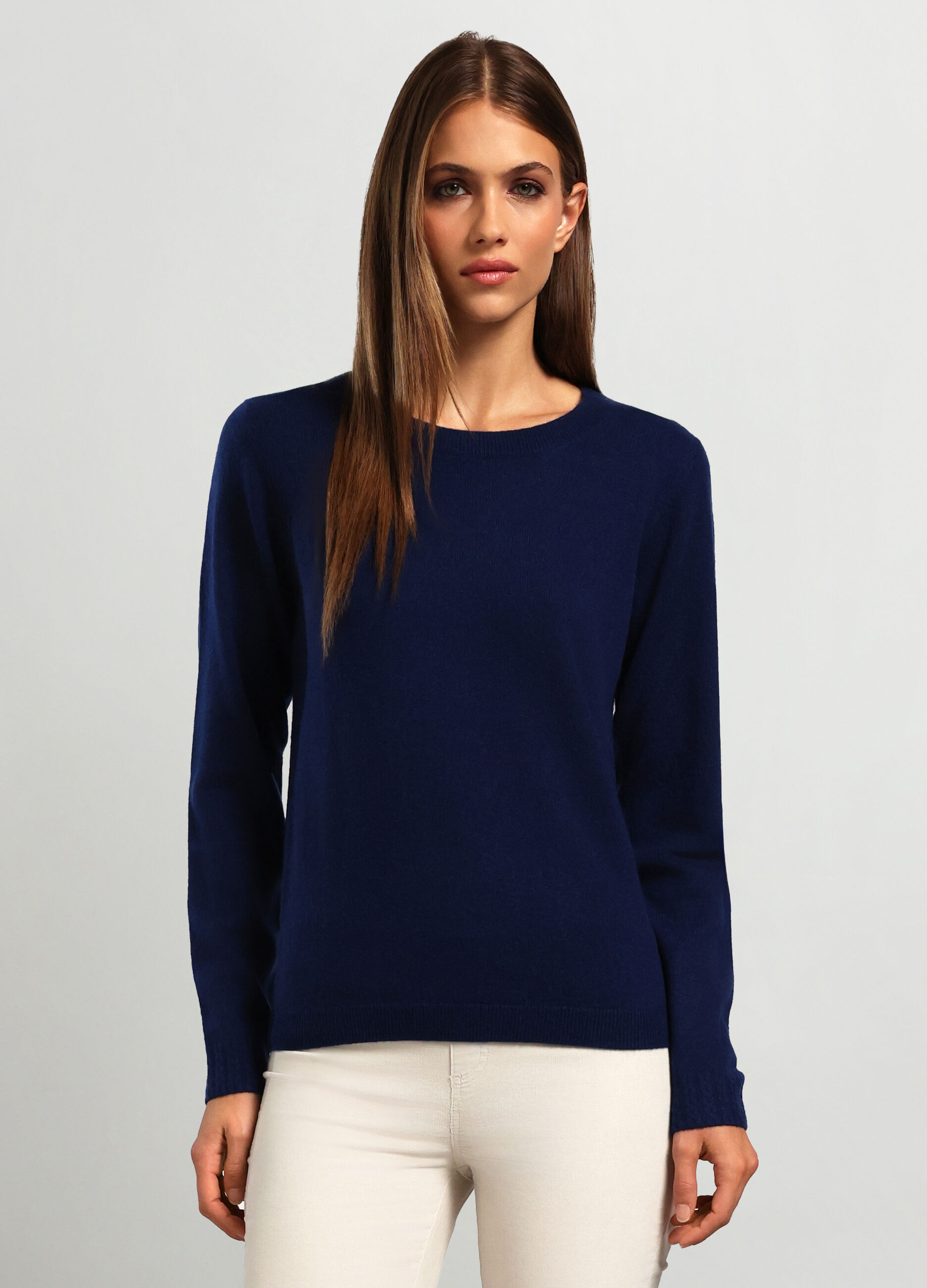 Girocollo tricot in puro cashmere donna_0