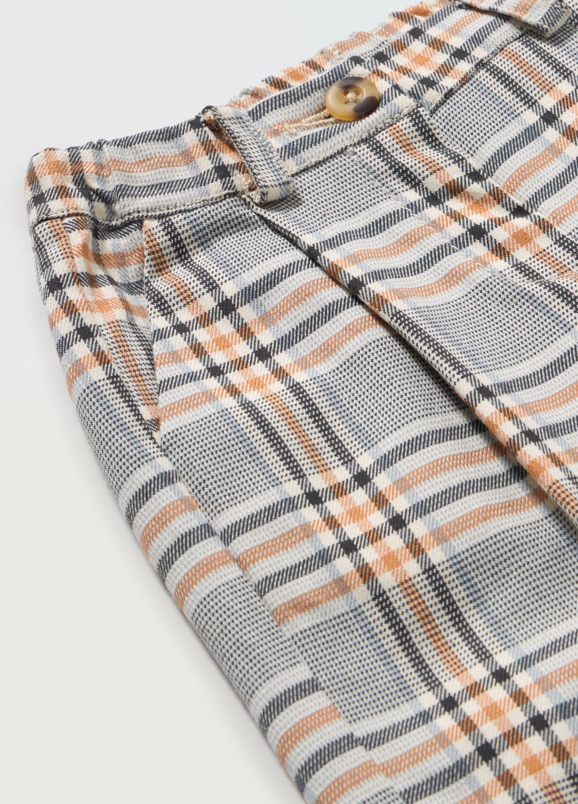 Pantaloni misto viscosa a quadri neonata_1