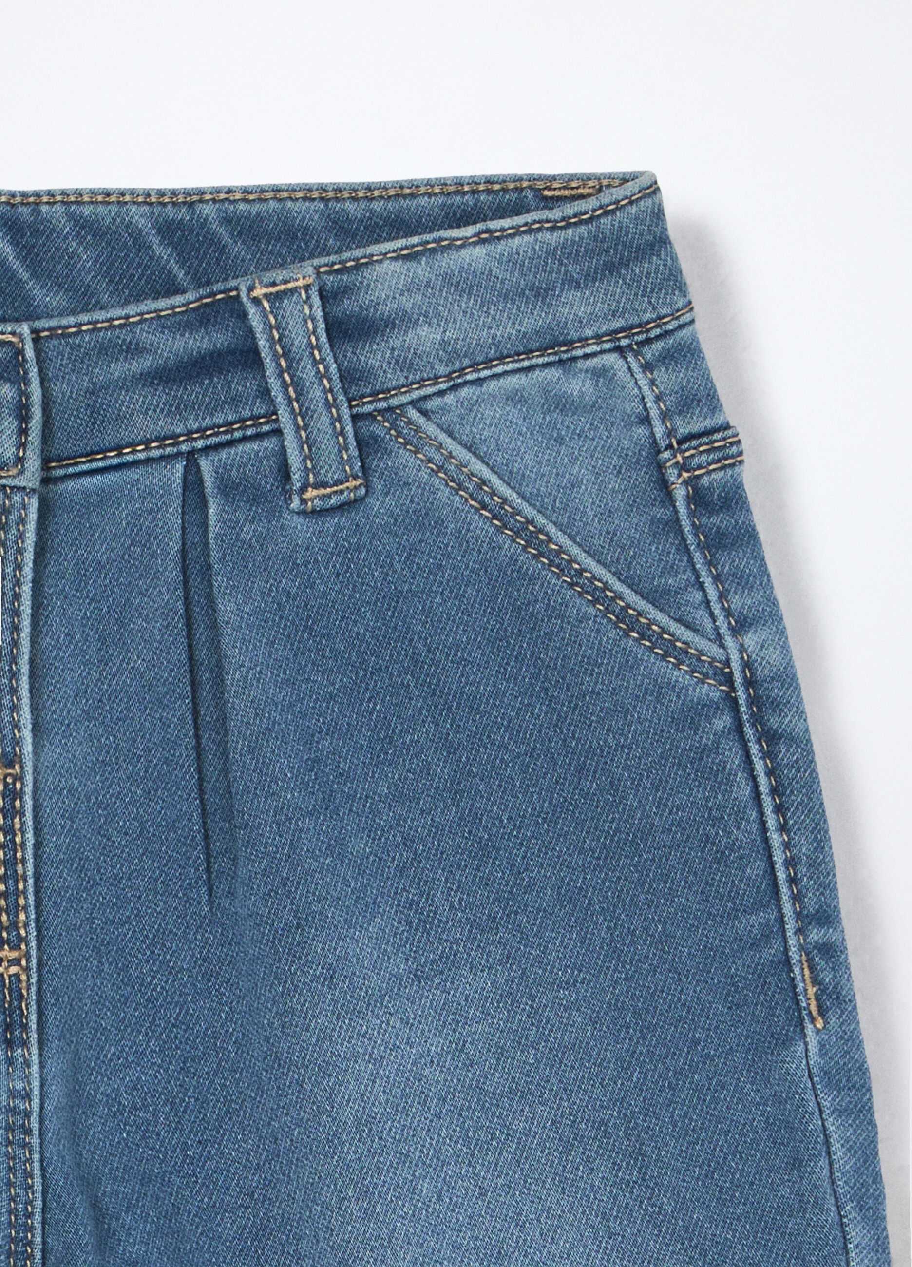 Pantaloni in denim misto cotone neonata_2