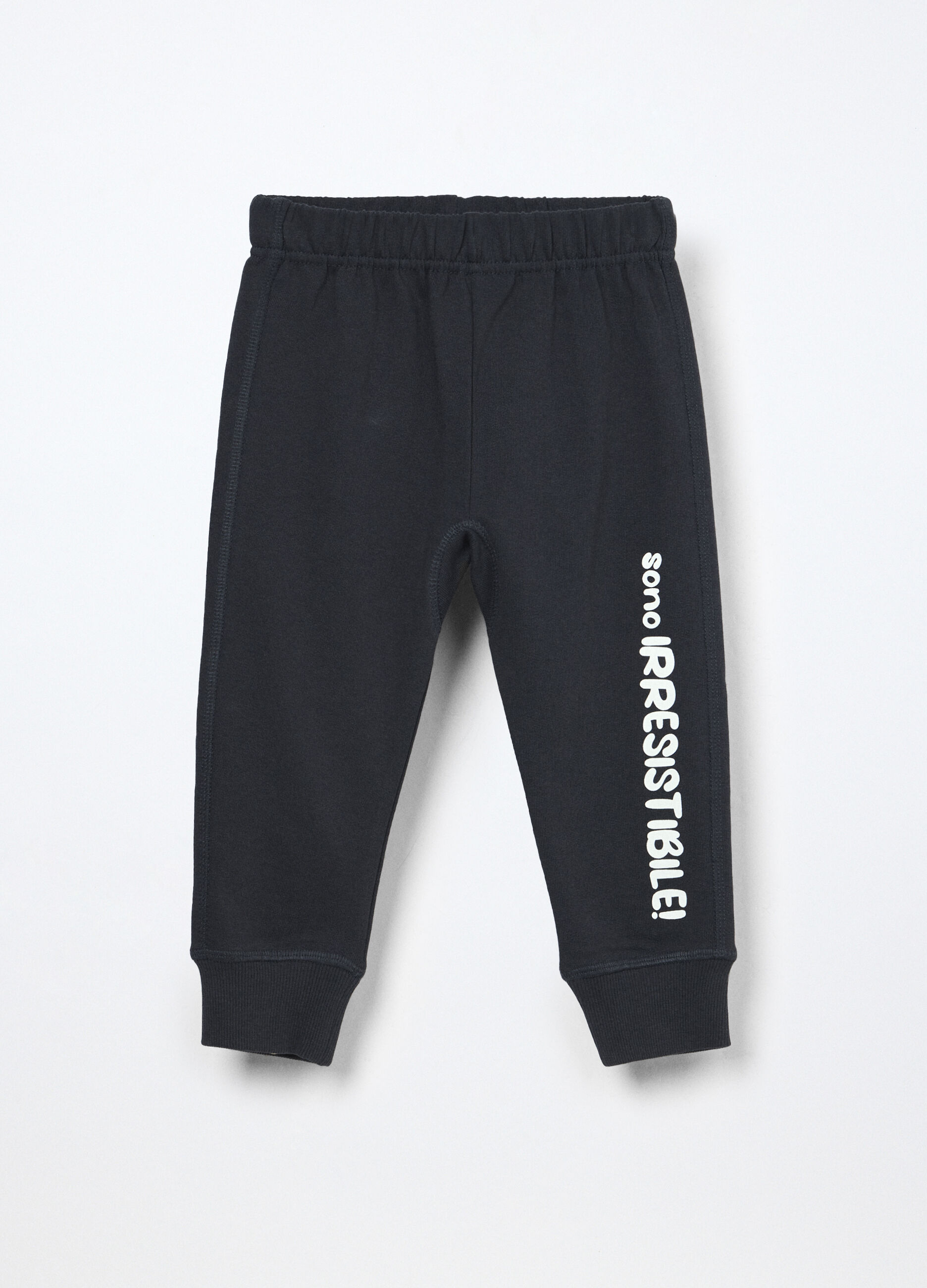 Jogger in french terry di puro cotone neonato_0