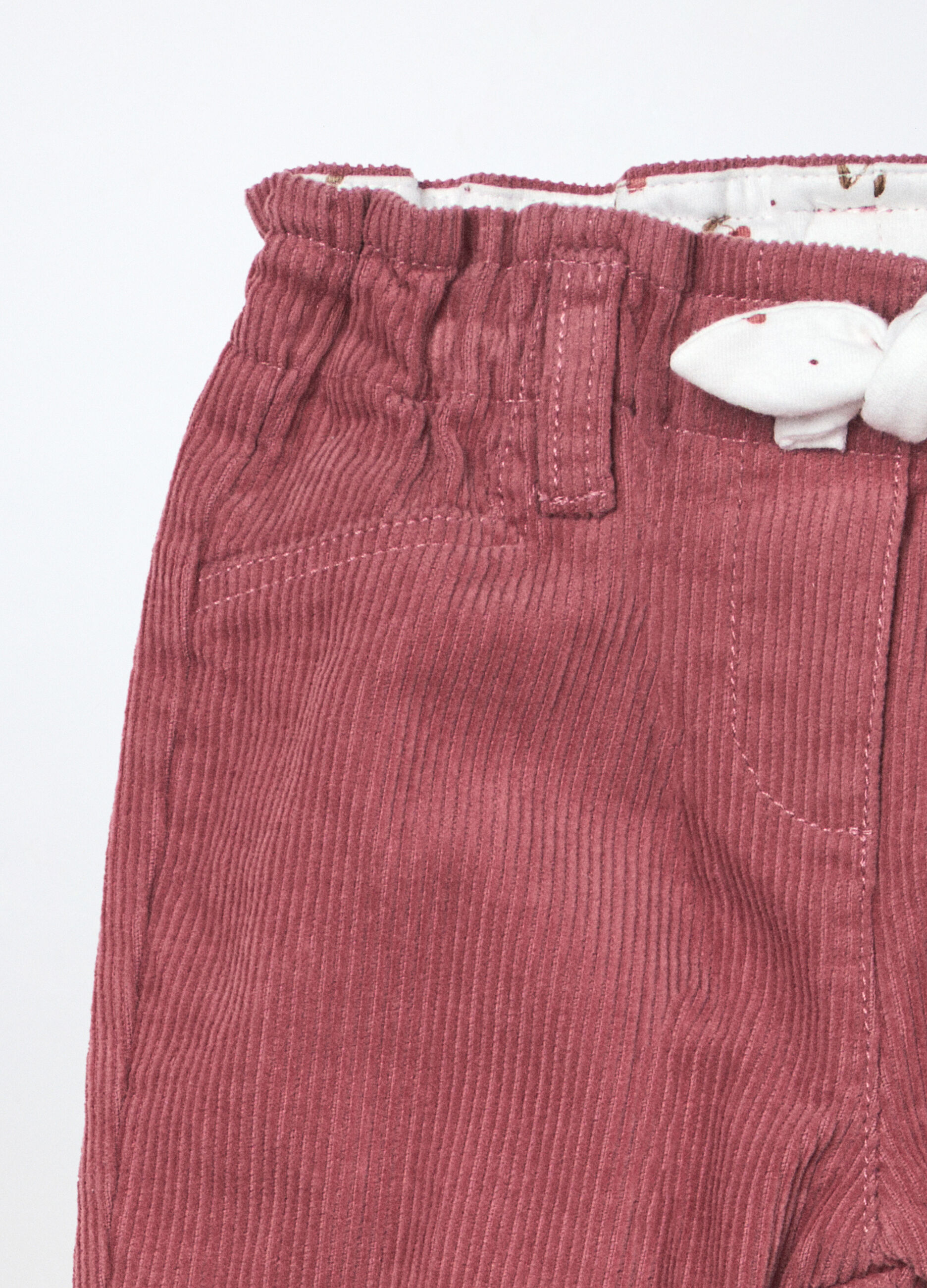 Pantaloni in velluto a coste di puro cotone neonata_2