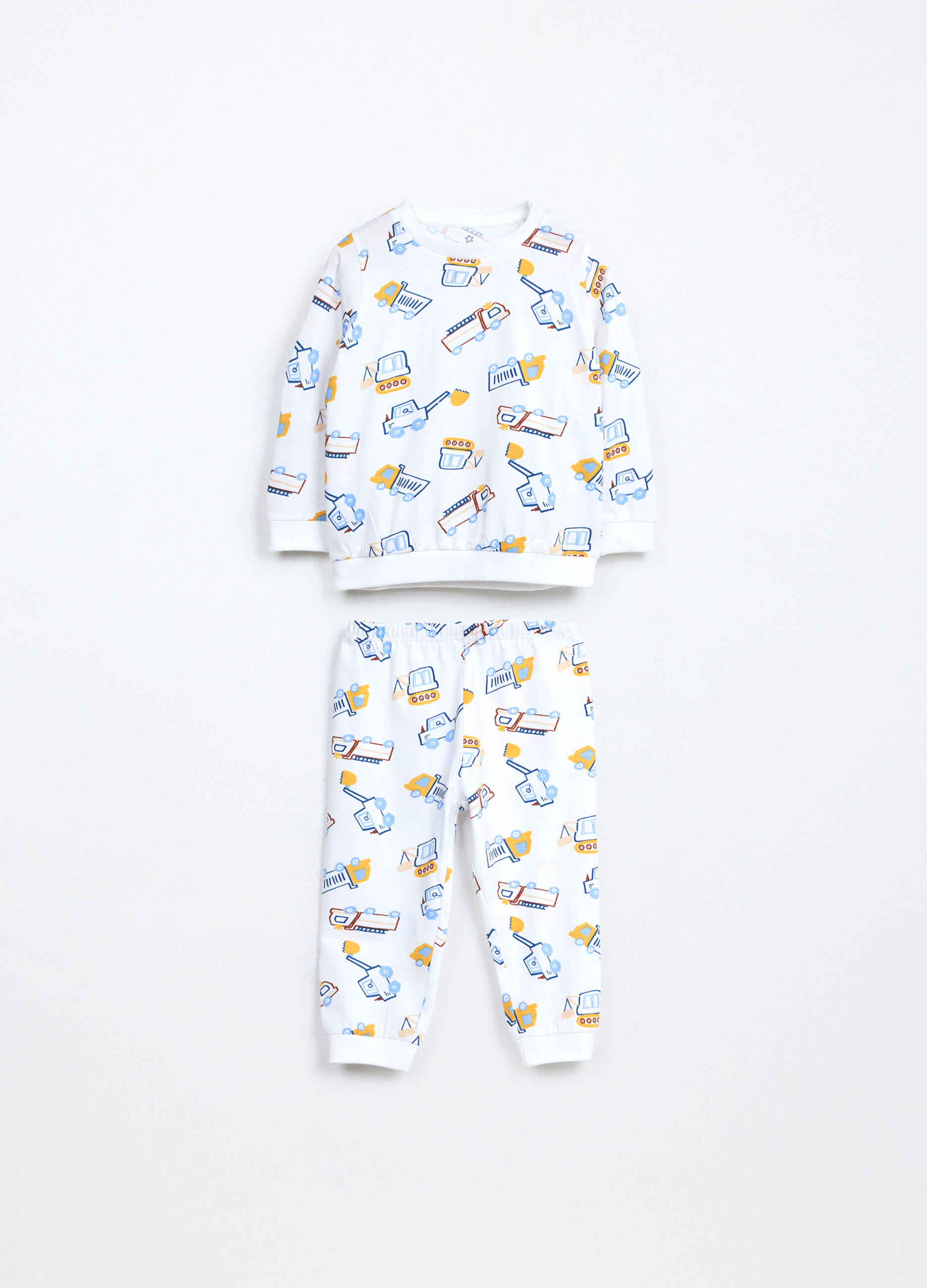 Set pigiama lungo in jersey di puro cotone neonato_0