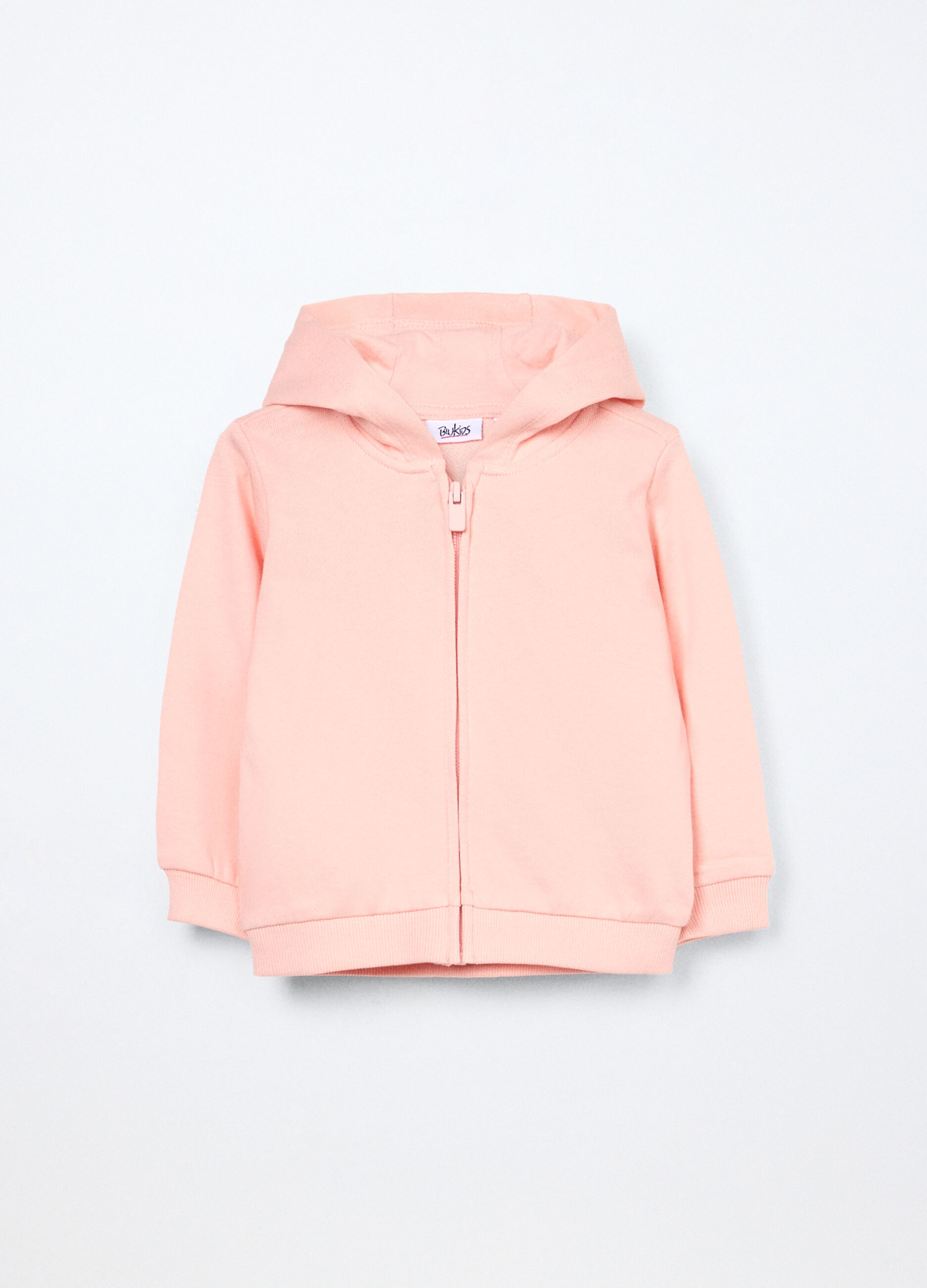 Felpa con cappuccio in french terry di puro cotone neonata_0