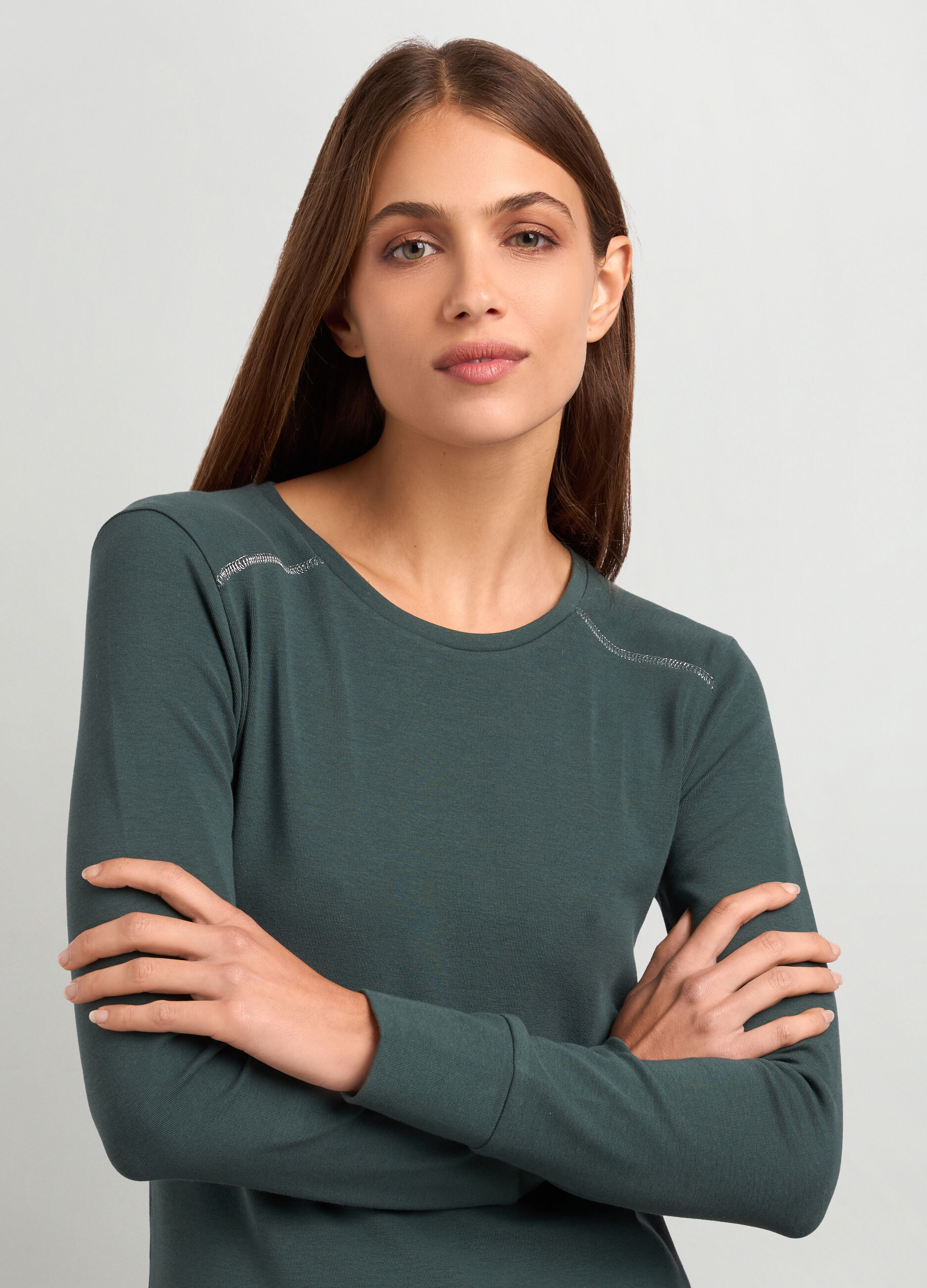 T-shirt in cotone stretch donna_2