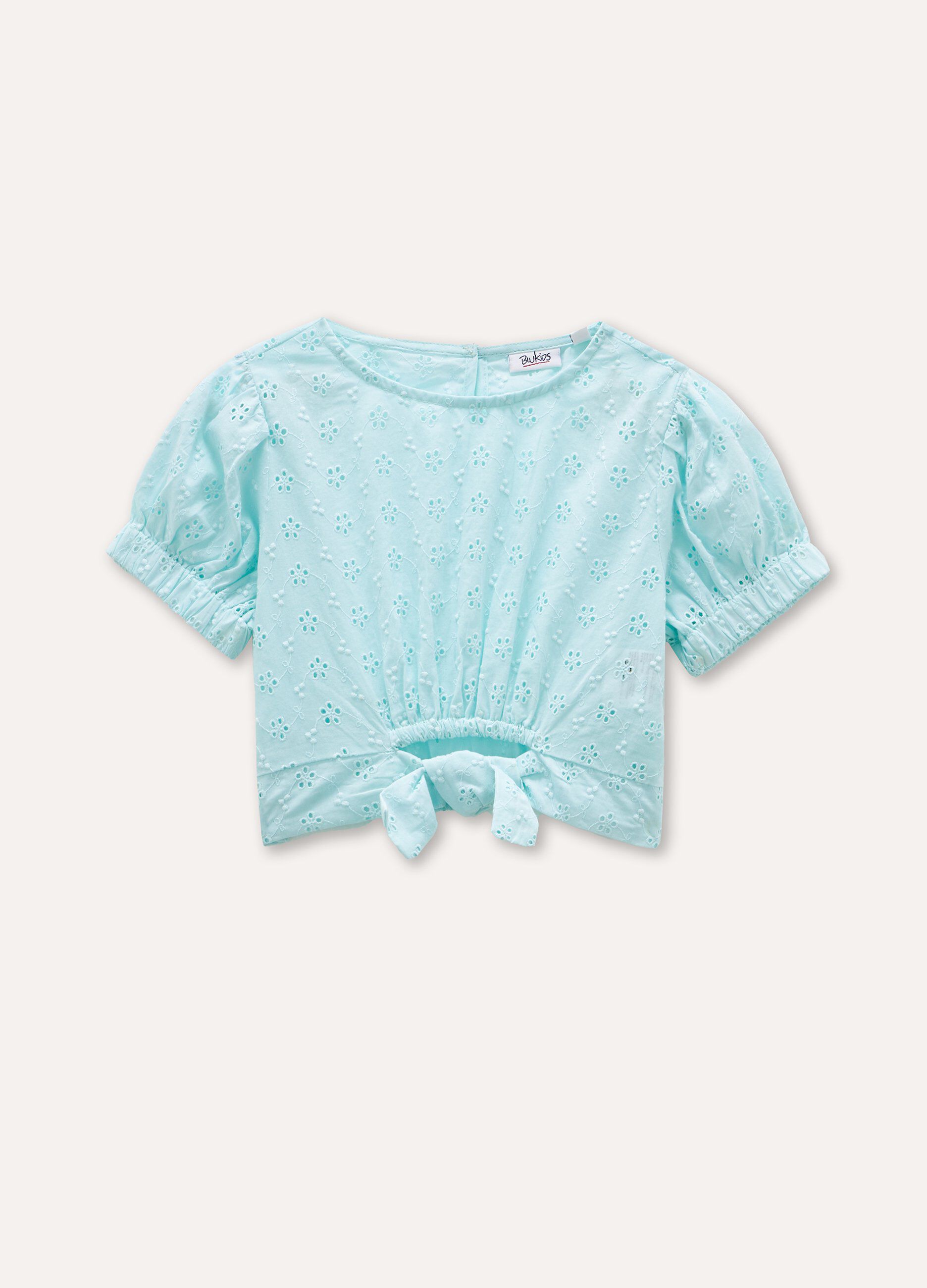 Blusa in puro cotone sangallo bambina_0
