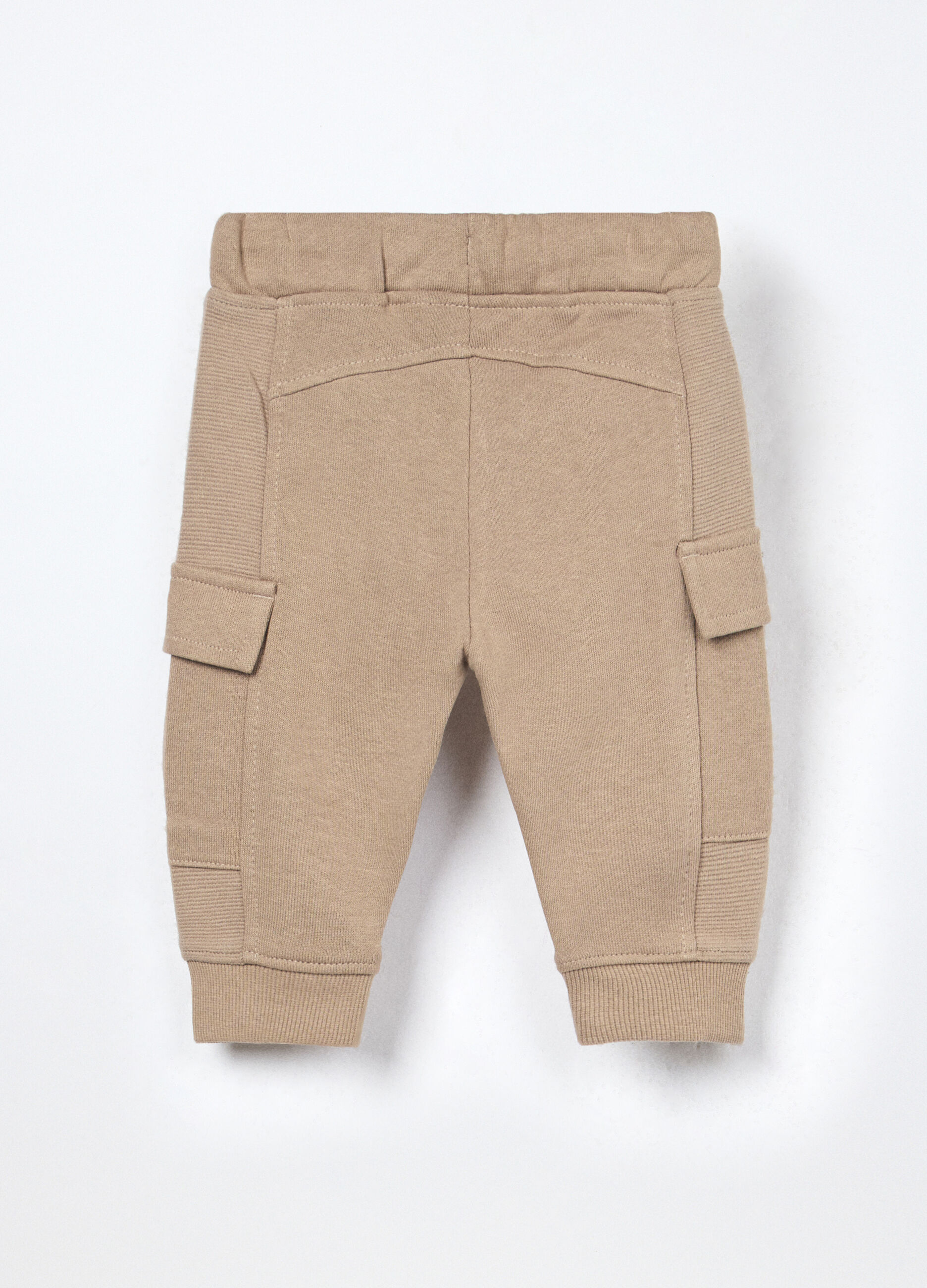 Jogger cargo in french terry di puro cotone neonato_1