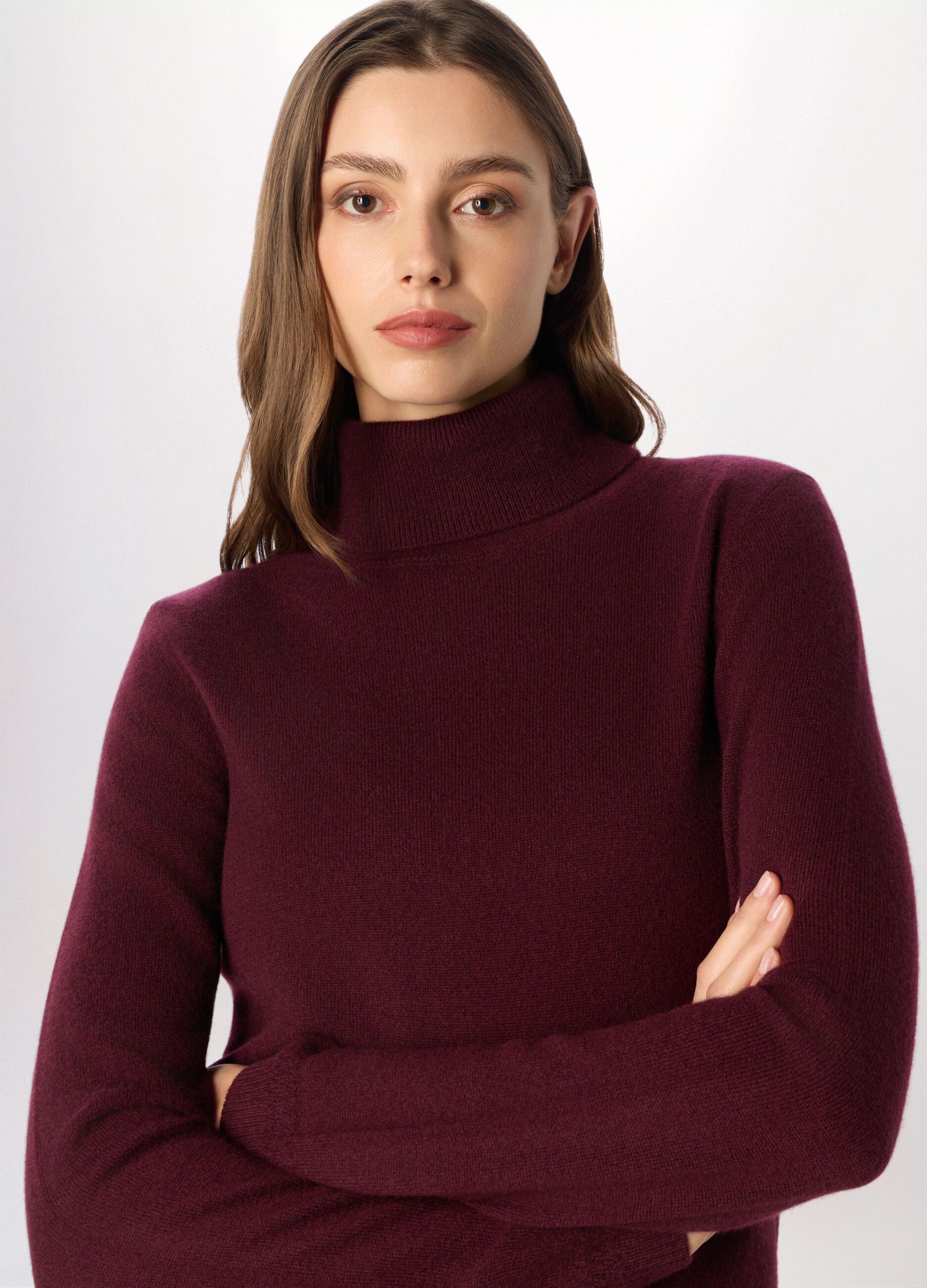Maglione a collo alto in puro cashmere donna_2