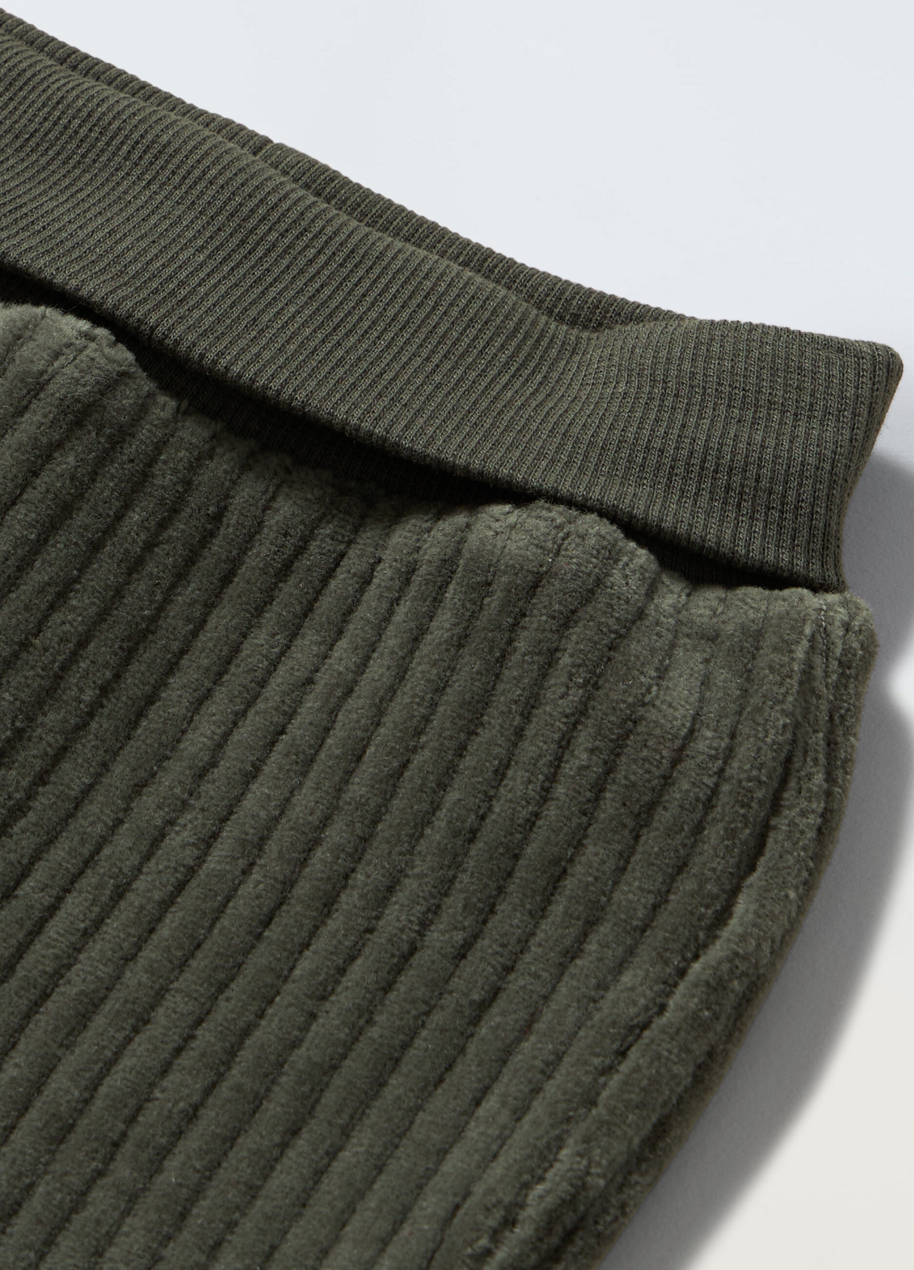 Jeggings in costina di puro cotone neonato_1