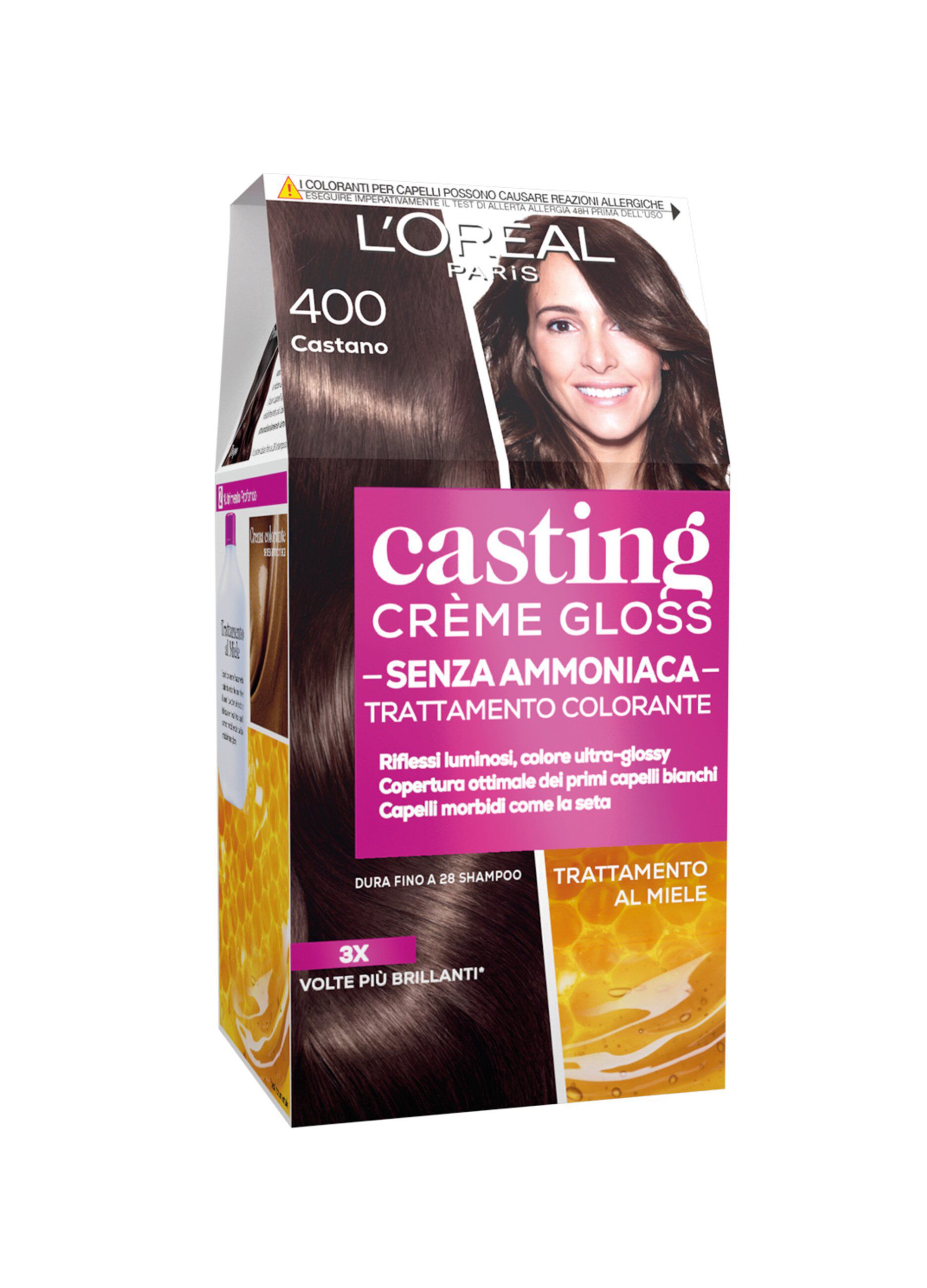 L'Oréal Paris Tinta Capelli Casting Creme Gloss, Tinta Capelli Senza Ammoniaca per una Fragranza Piacevole, 400 Castano._0