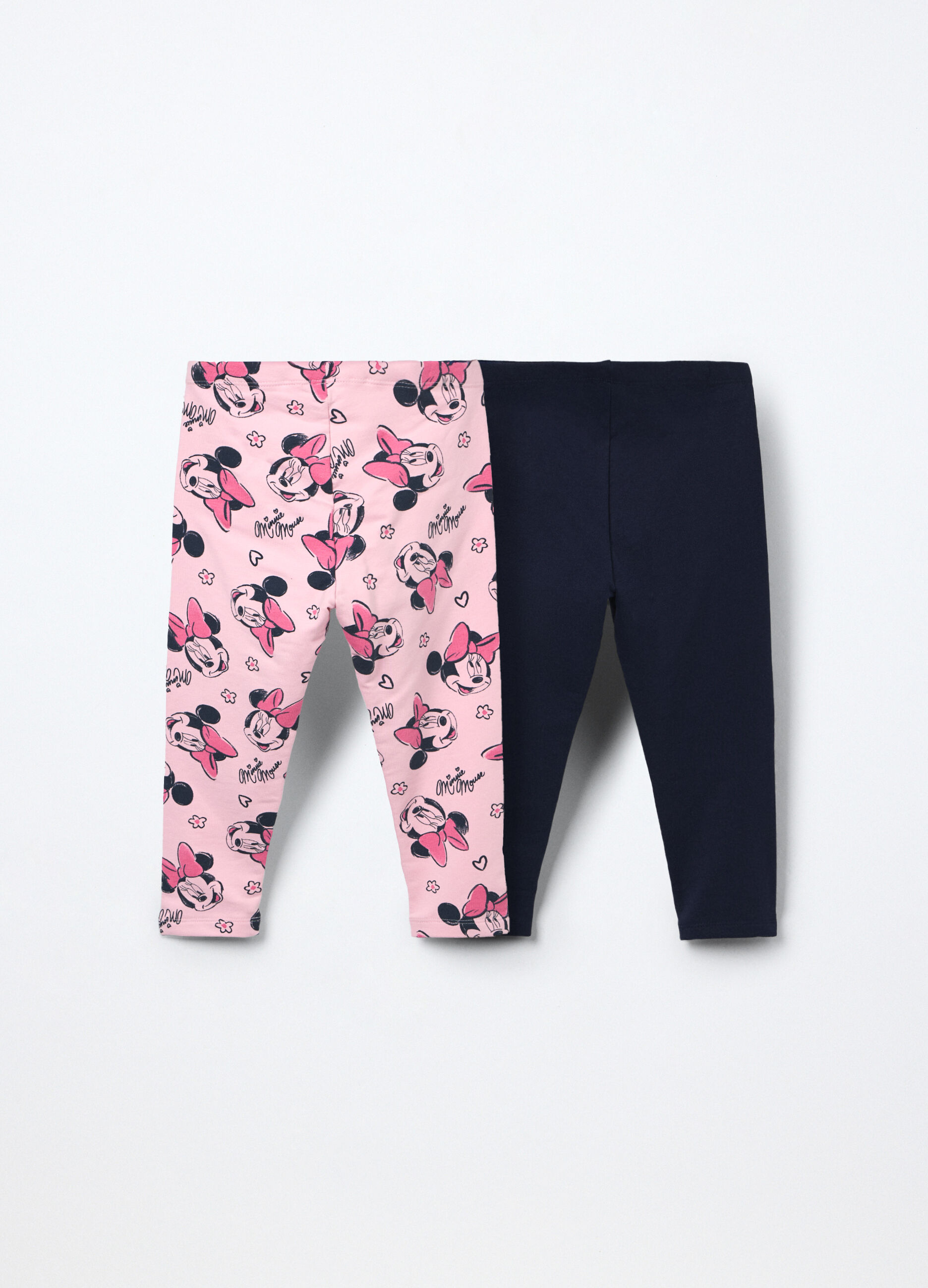 Pack 2 leggings in french terry di cotone stretch neonata_1