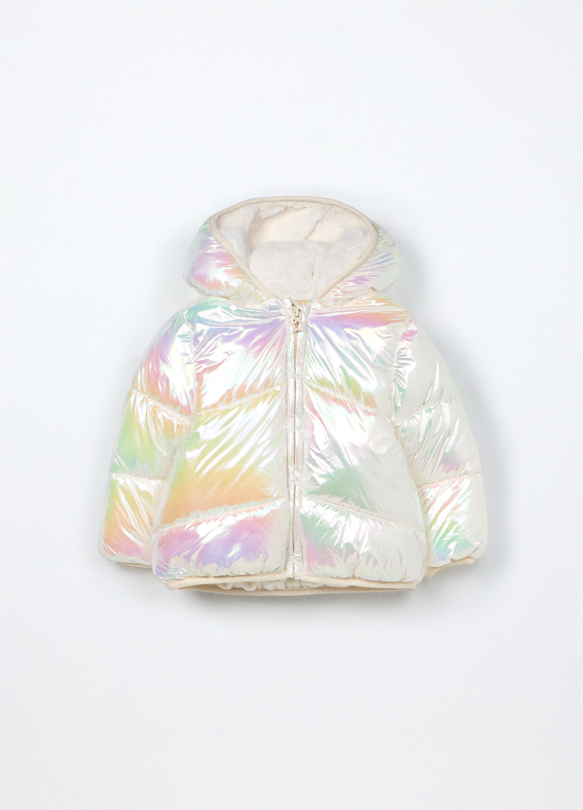 Giubbino imbottito con cappuccio neonata_0