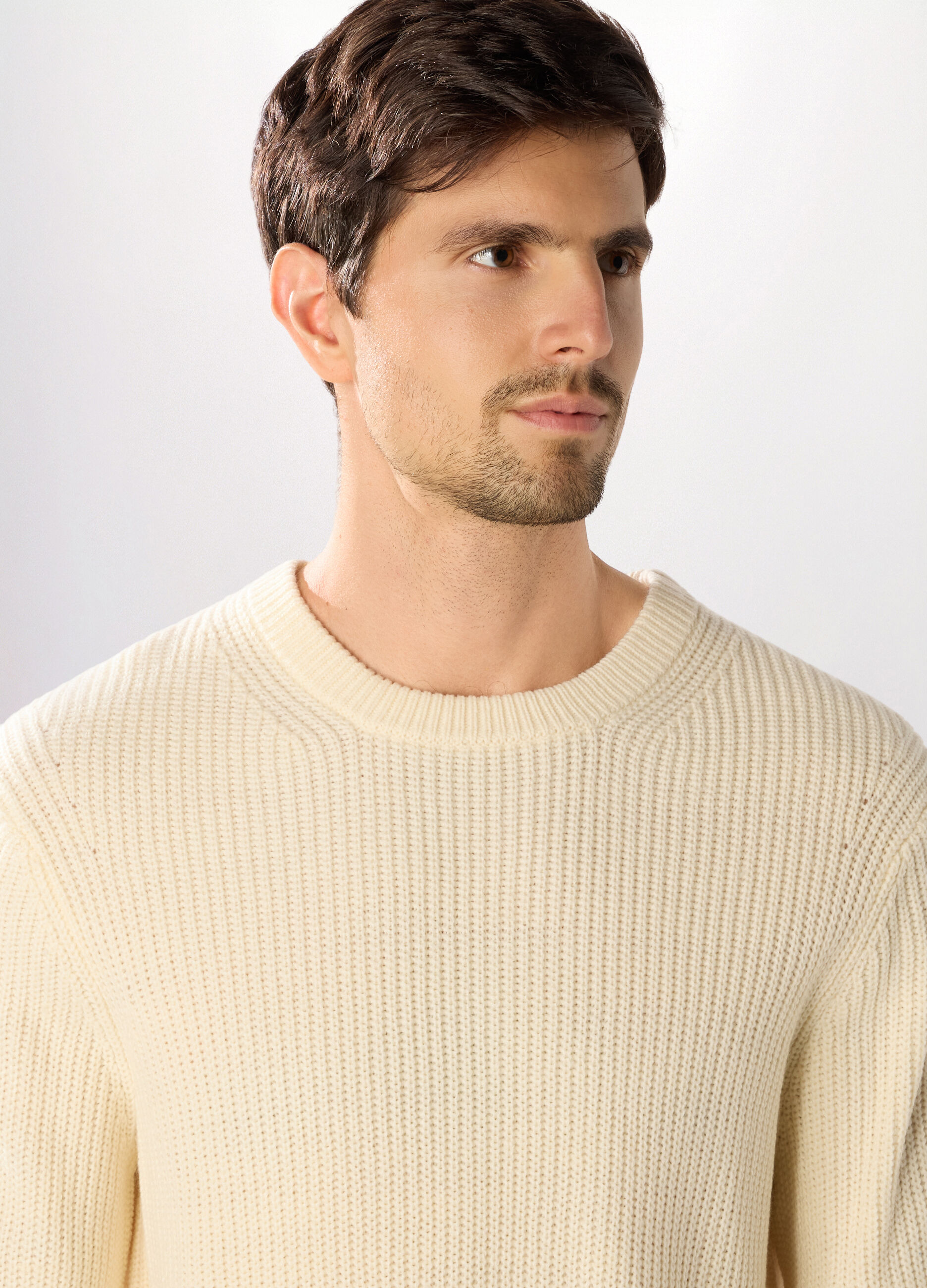 Maglione girocollo a costa inglese uomo_2