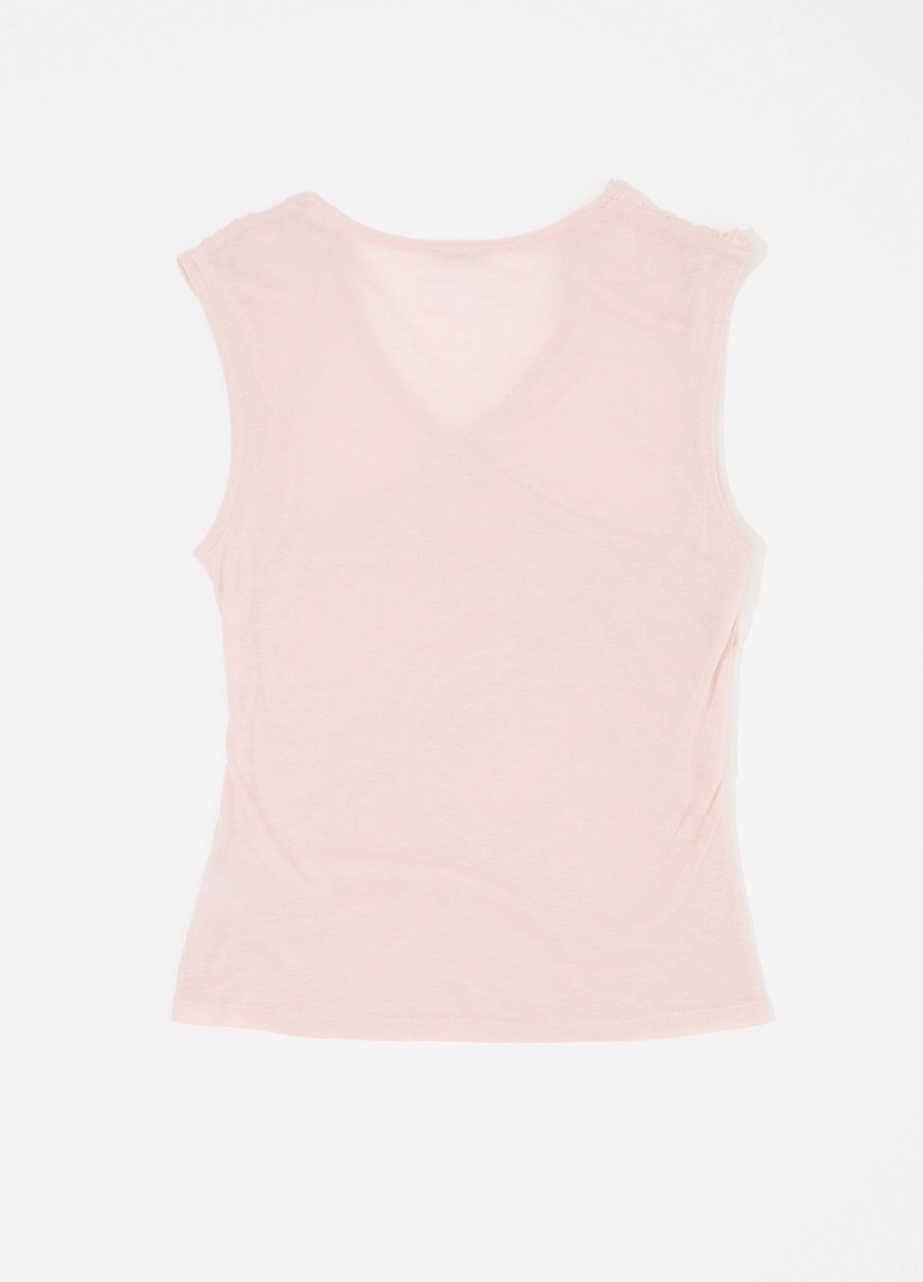 Top smanicato in lyocell misto lana donna_5