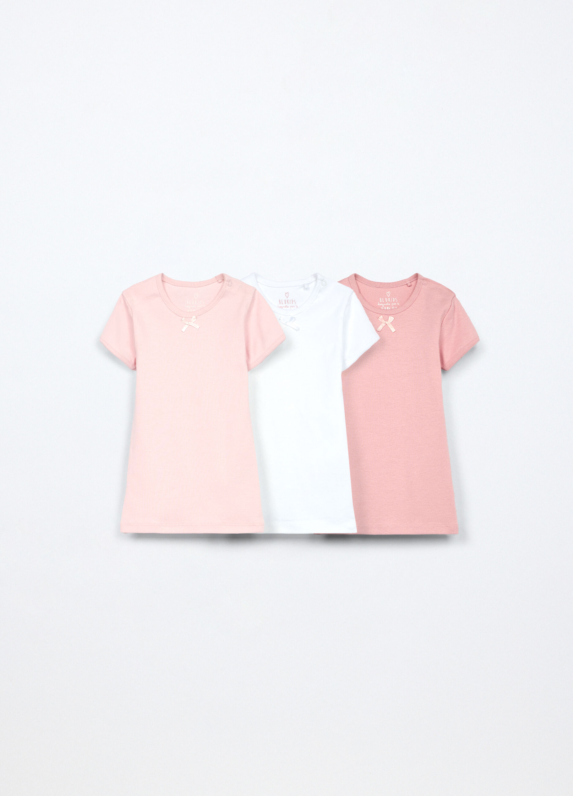 Pack 3 magliette intime in interlock di puro cotone neonata_0