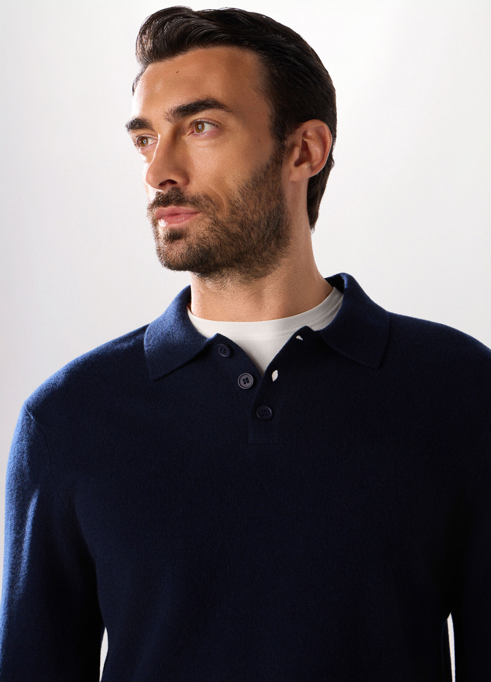 Polo a maniche lunghe in lambswool uomo_2