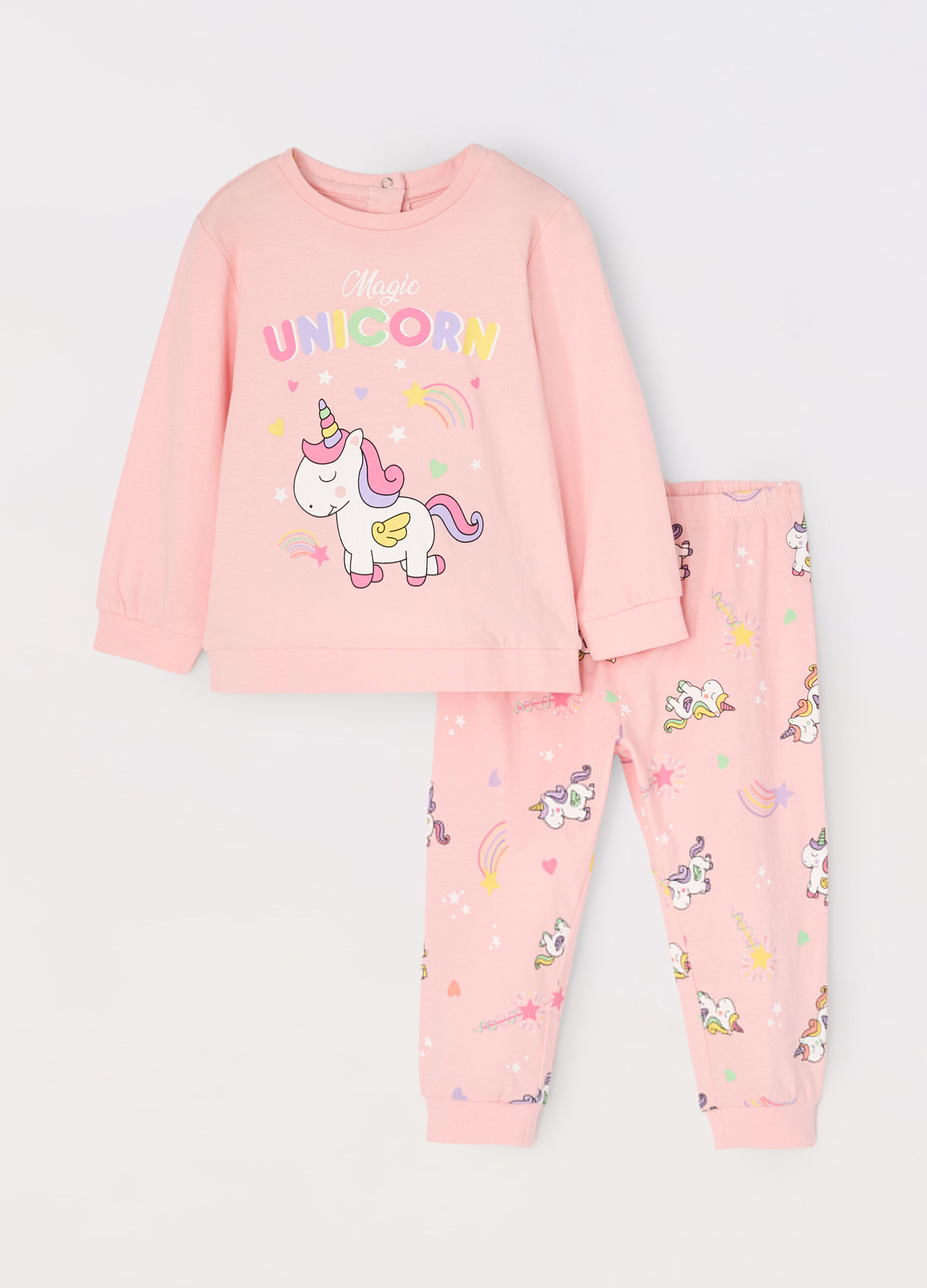 Set pigiama lungo in puro cotone neonata_0
