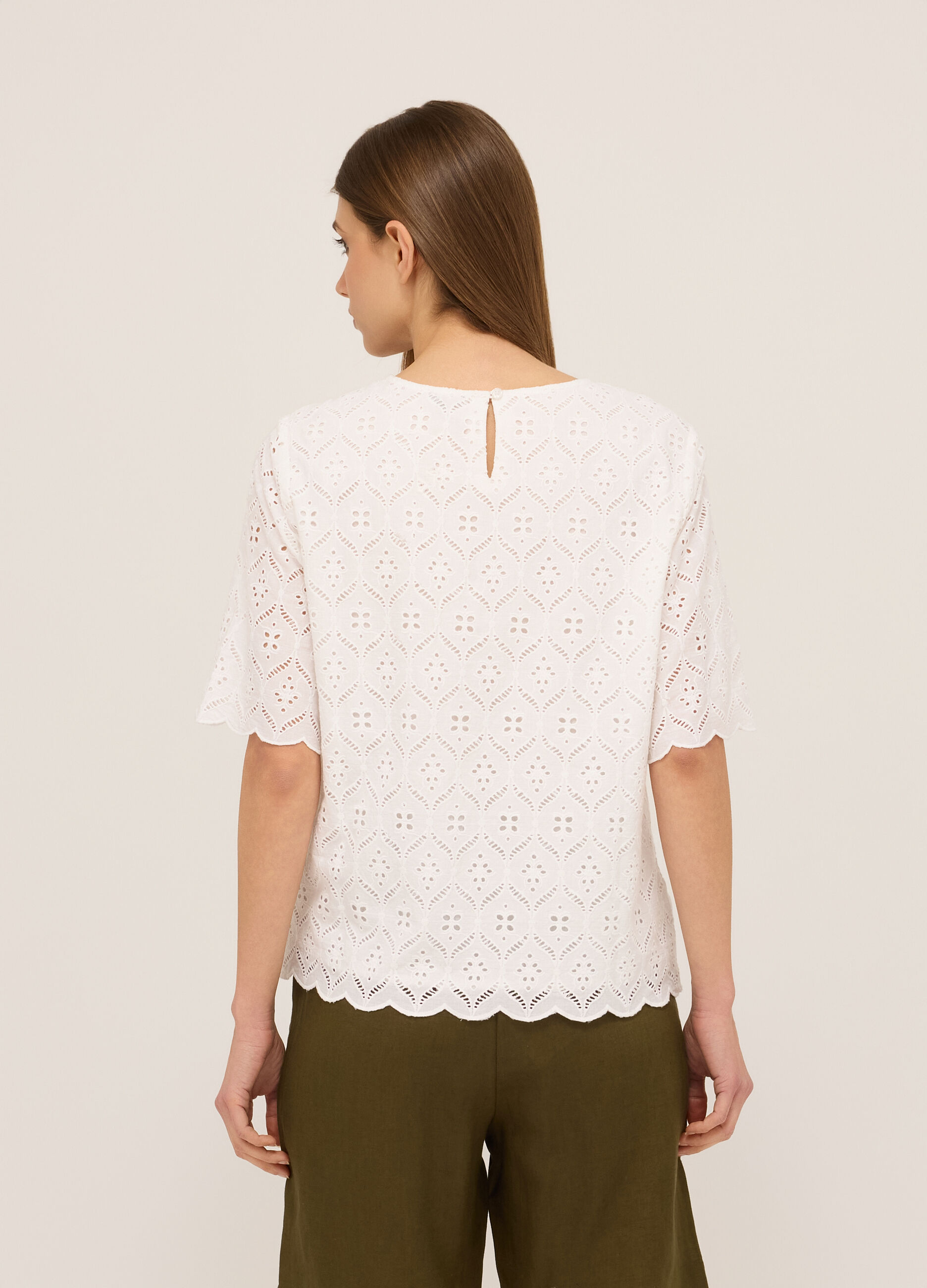 Blusa in puro cotone con ricami donna_1