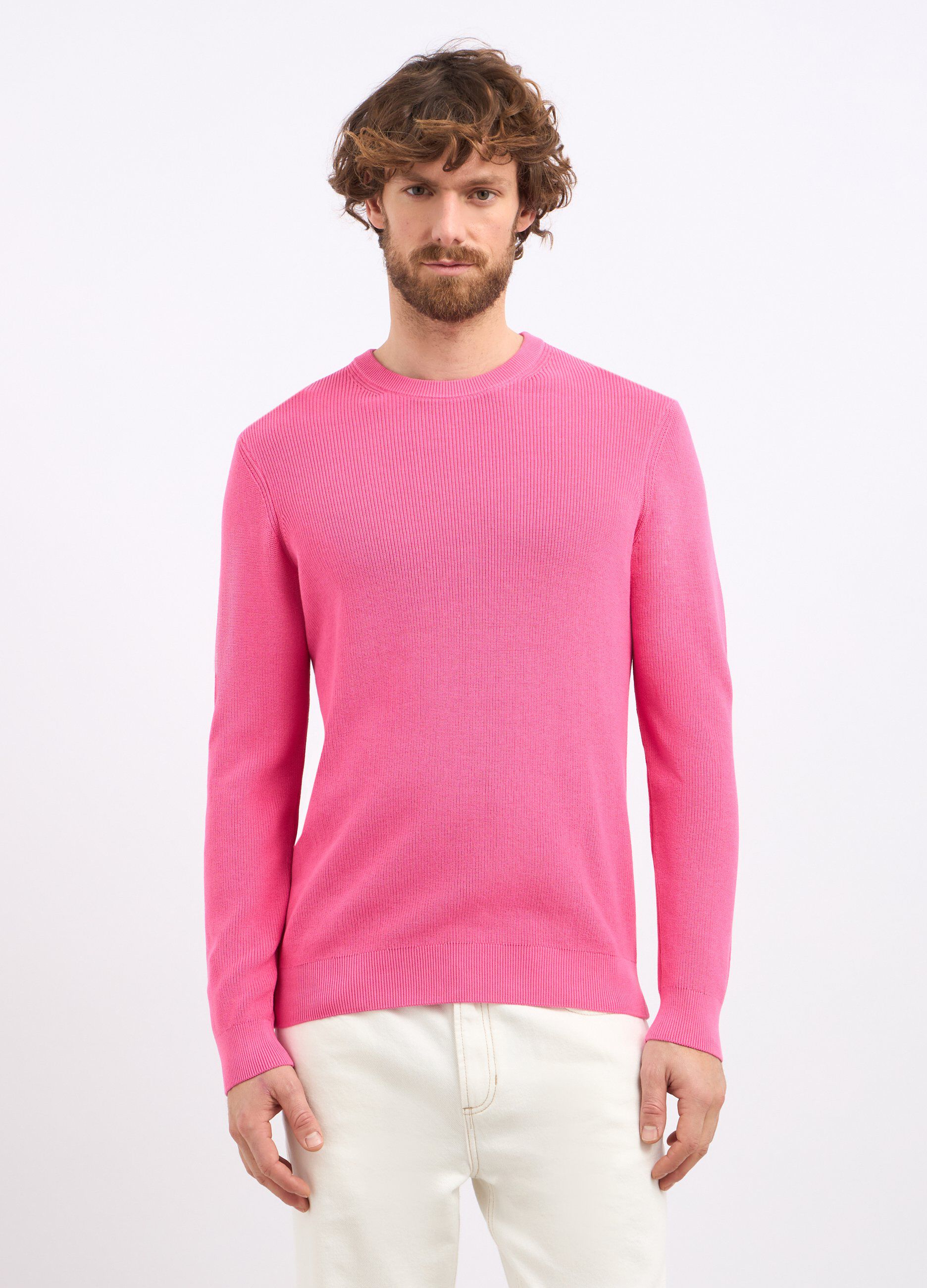 Girocollo tricot in puro cotone uomo_0