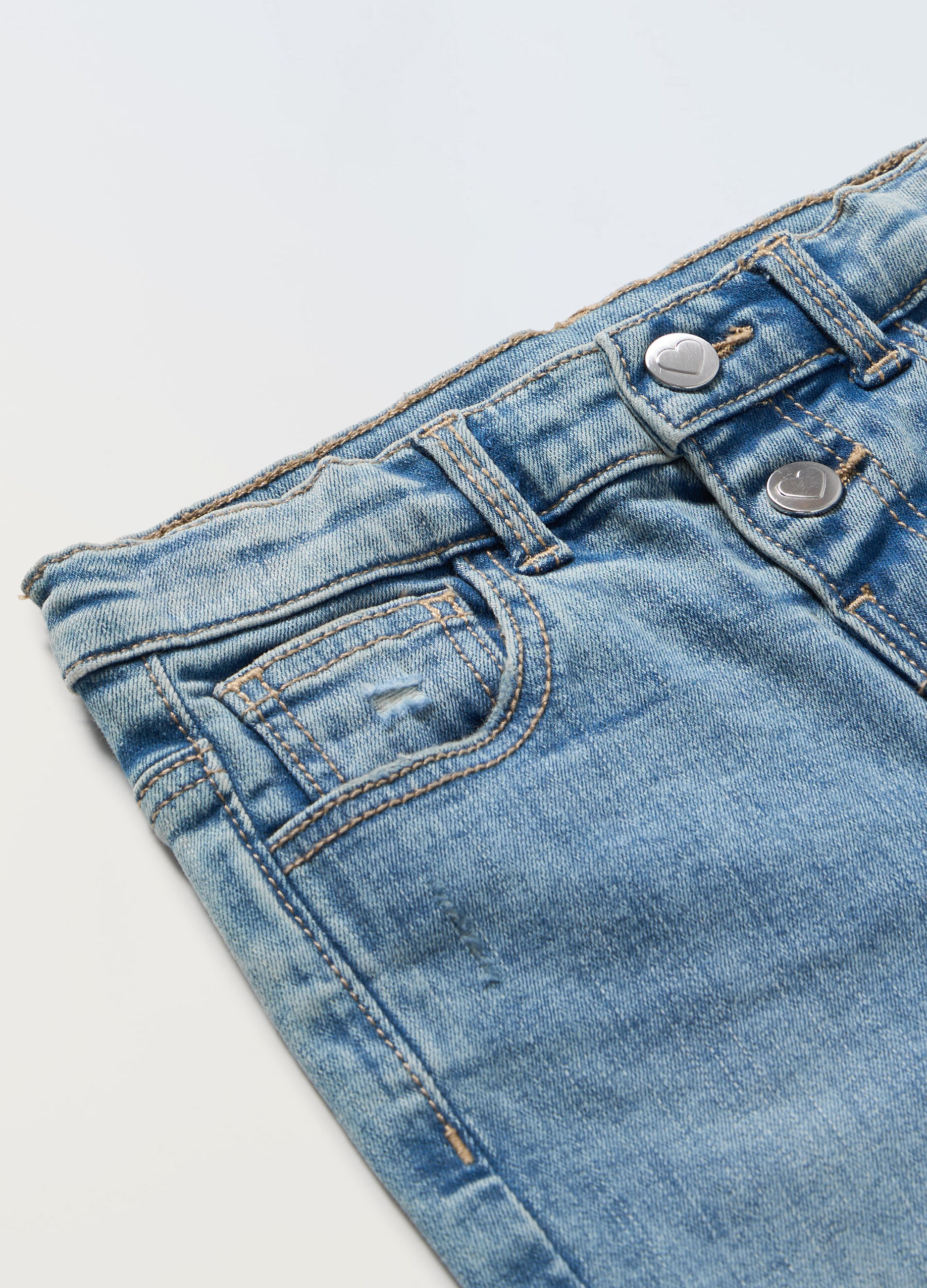 Jeans in denim stretch sfrangiati neonata_1